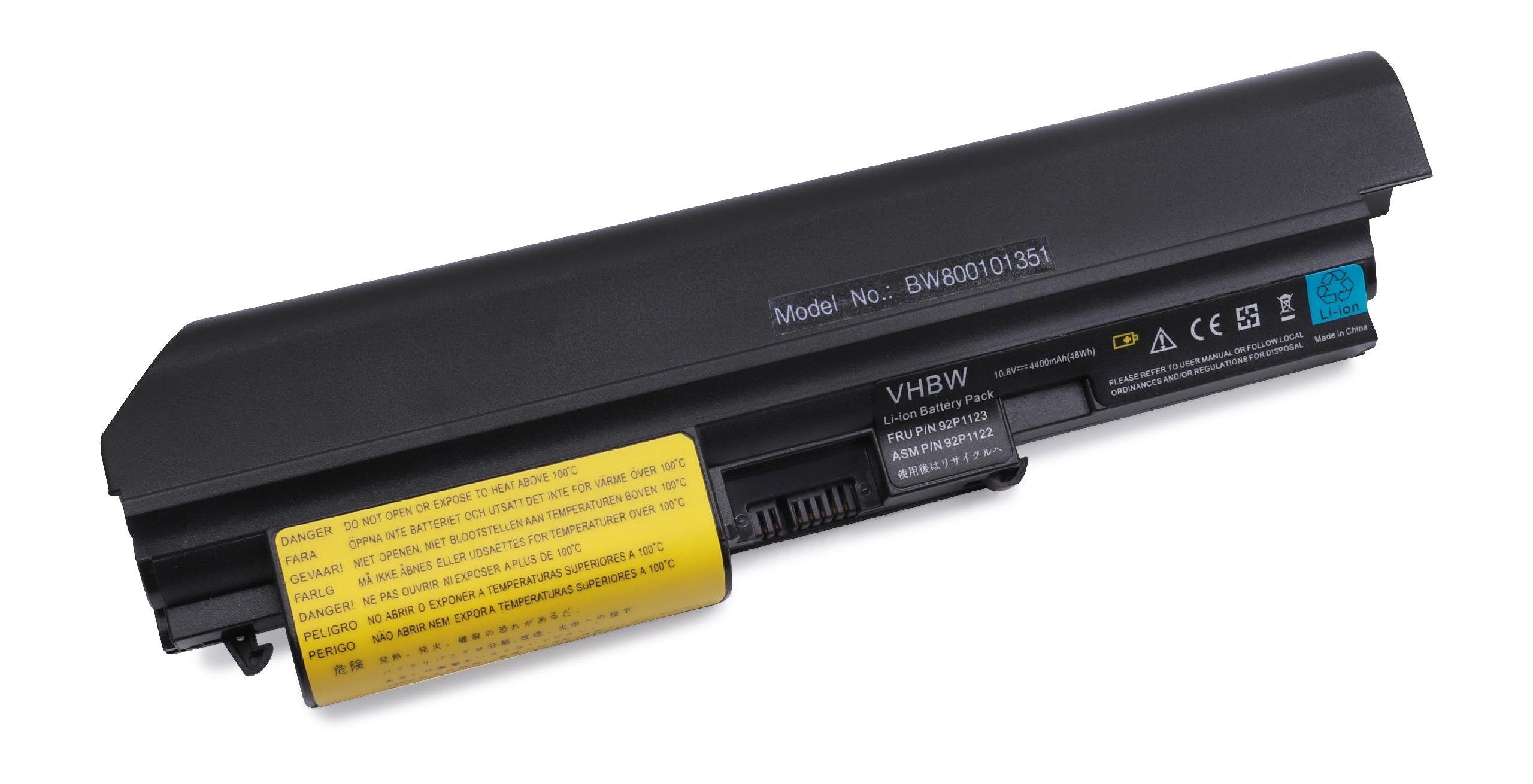 vhbw Ersatz für IBM ASM 92P1122, ASM 92P1126, FRU 92P1121, FRU 92P1123, FRU Laptop-Akku 4400 mAh