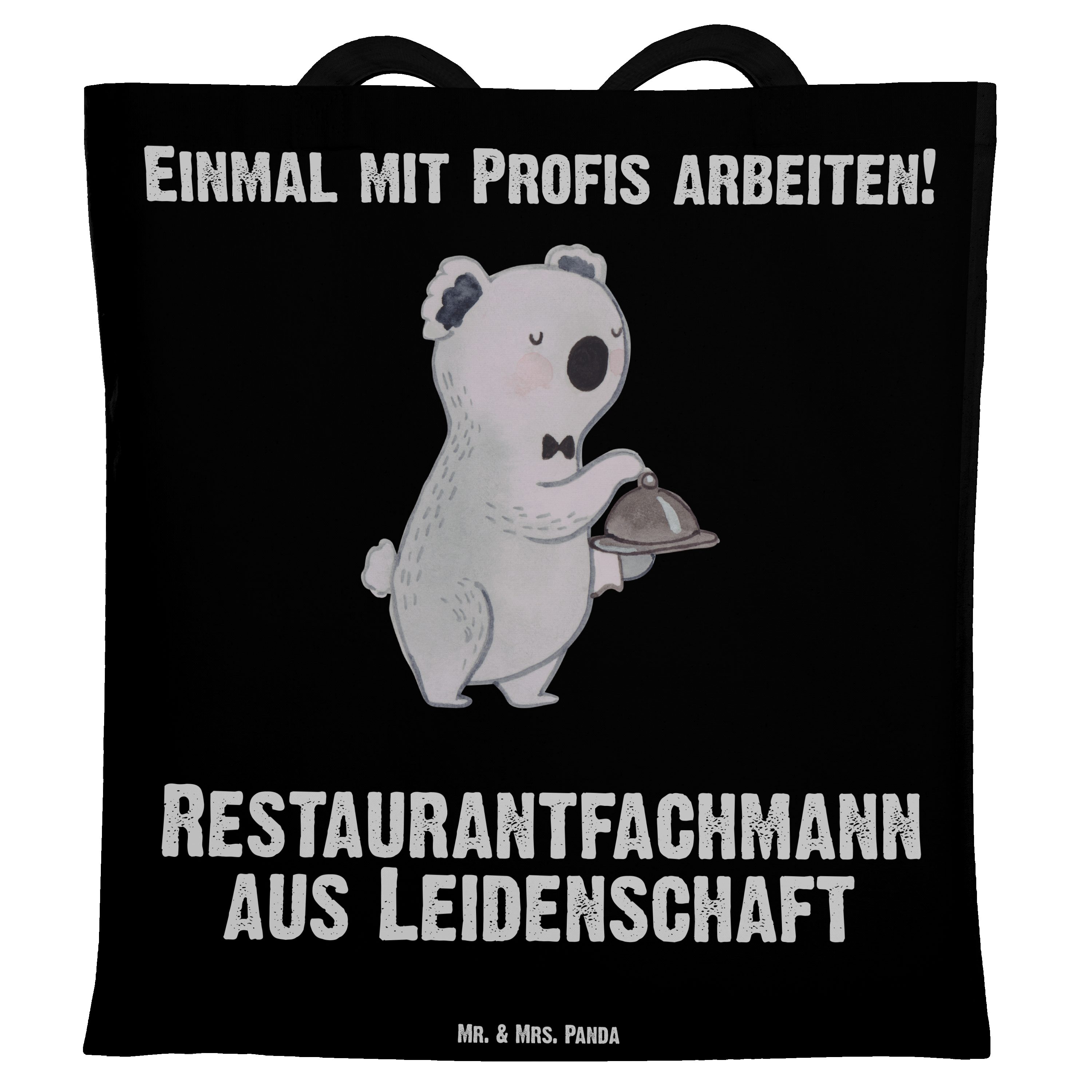 Mr. & Mrs. Panda Tragetasche Restaurantfachmann aus Leidenschaft - Schwarz - Geschenk, Beuteltasch (1-tlg)