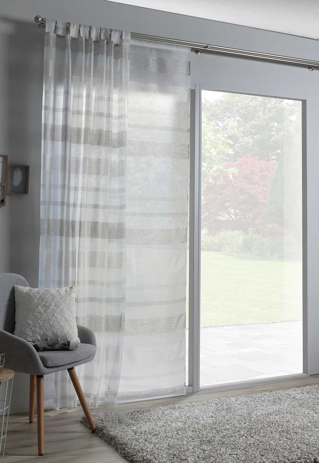 x Braun, Vorhang Weiß, B LAINA, L Schlaufe, cm, Flächen, 60 245 Home4You, transparent