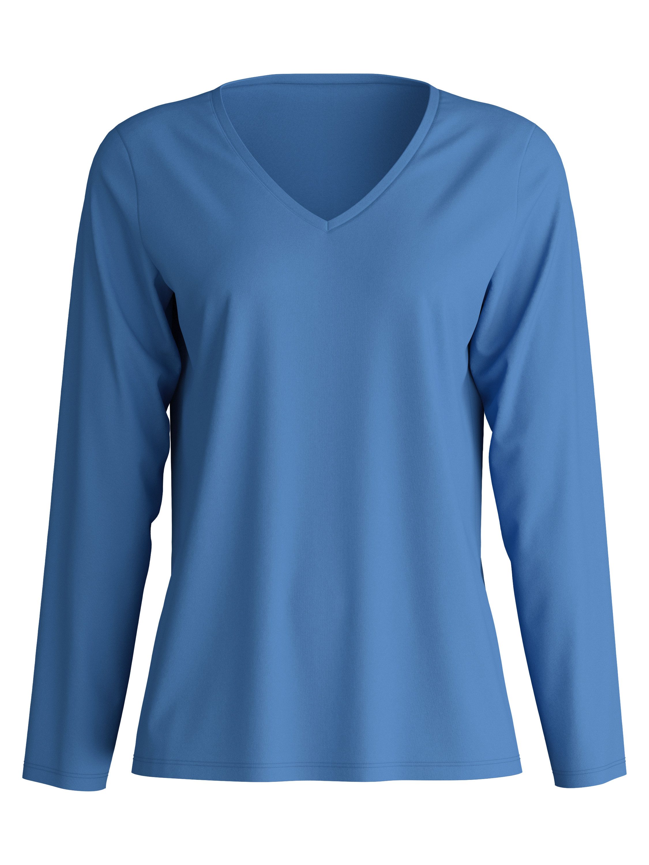 CALIDA Langarmshirt Favourites Damen (1-tlg) V-Ausschnitt, weiche Interlock-Qualität und formstabil