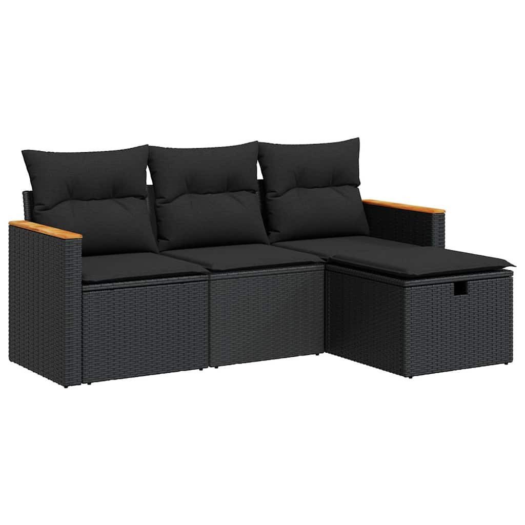 vidaXL Gartenlounge-Set 4-tlg. Garten-Sofagarnitur mit Kissen günstig online kaufen