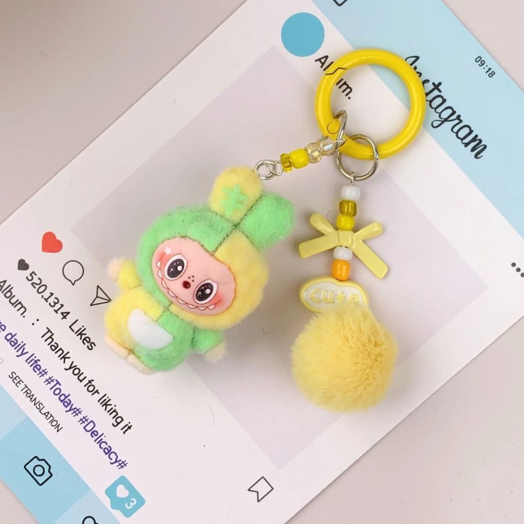 suebidou Schlüsselanhänger Labubu inspirierter niedlicher Anhänger für Taschen, Schlüssel, nachhaltig, kreativ