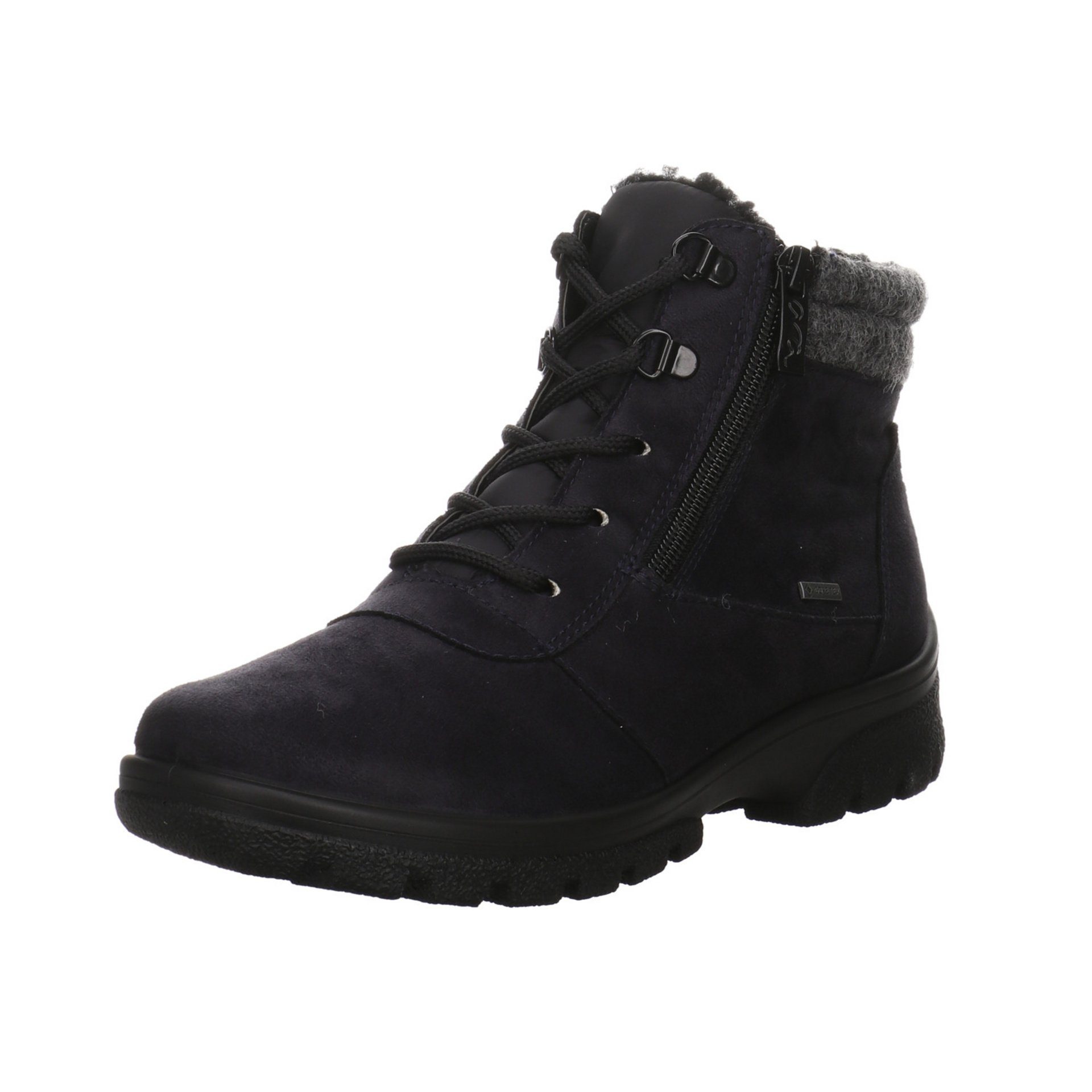 Ara Damen Snowboots Schuhe Saas-Fee Boots Snowboots blau/grau/schwarz Leder-/Textilkombination