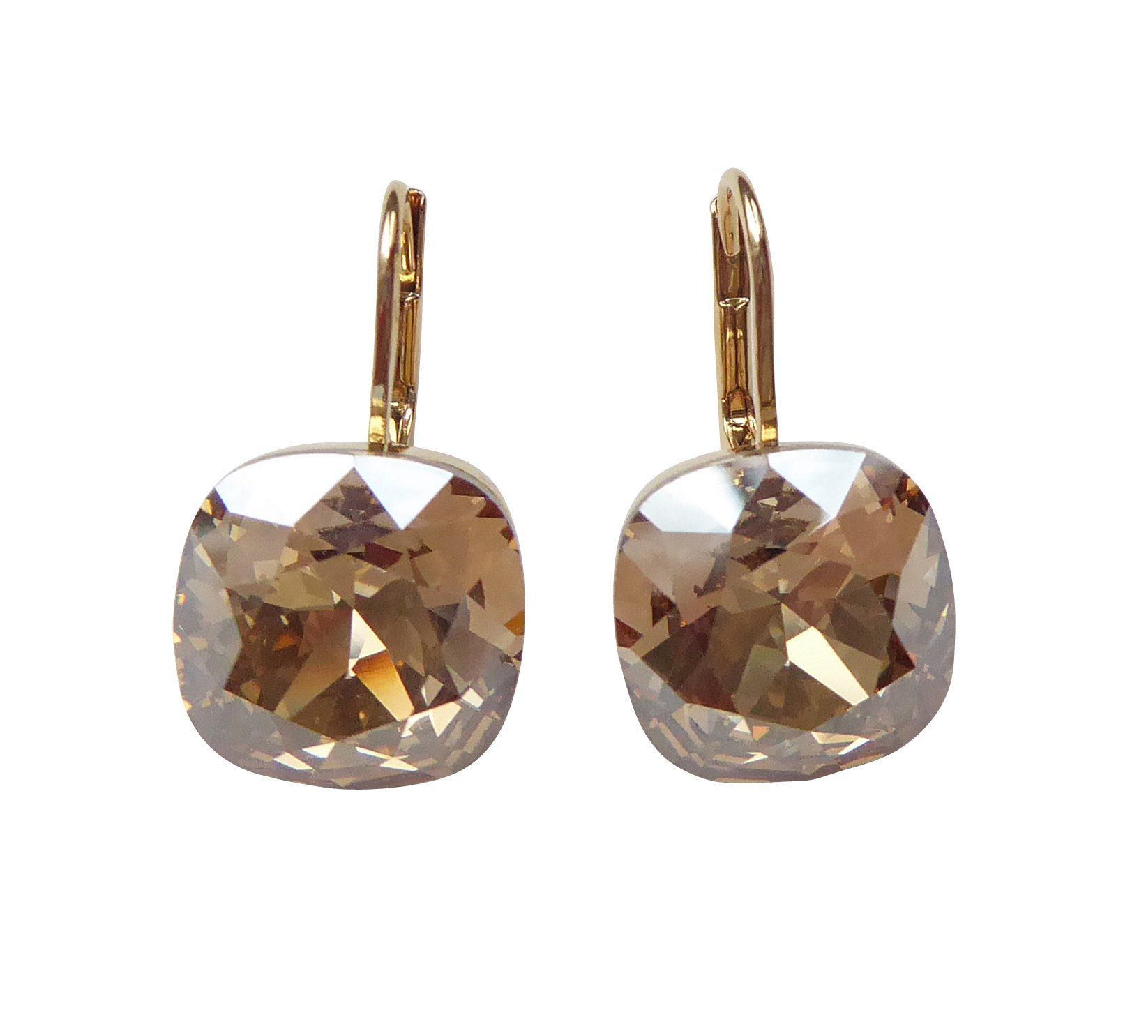 Mugello Paar Ohrhänger Romy champagner vergoldet Basic Must-Have Trend, Handgefertigter Modeschmuck, made in Germany