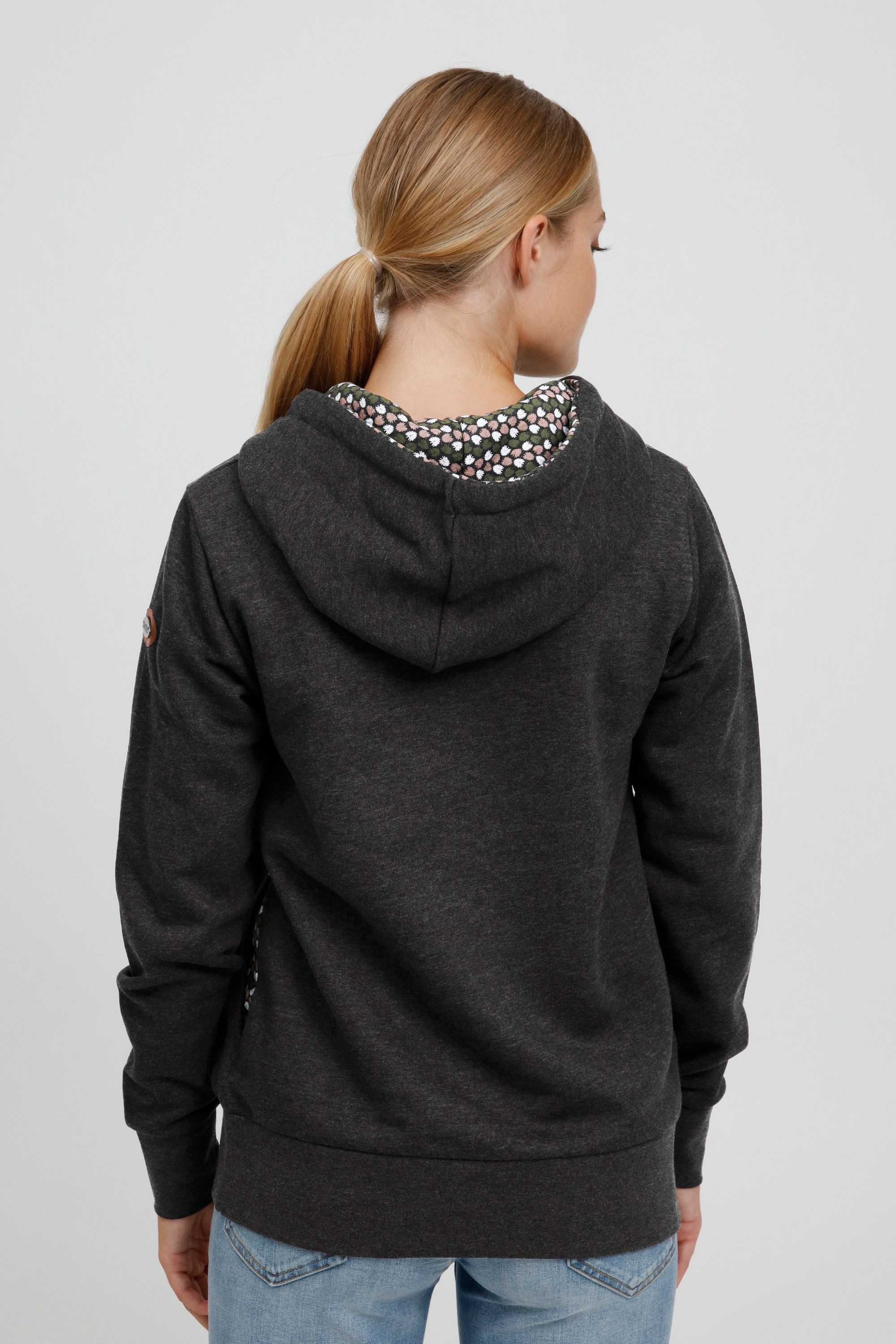 OXMO Kapuzenpullover OXUlrika Kapuzenpullover mit Innenmuster