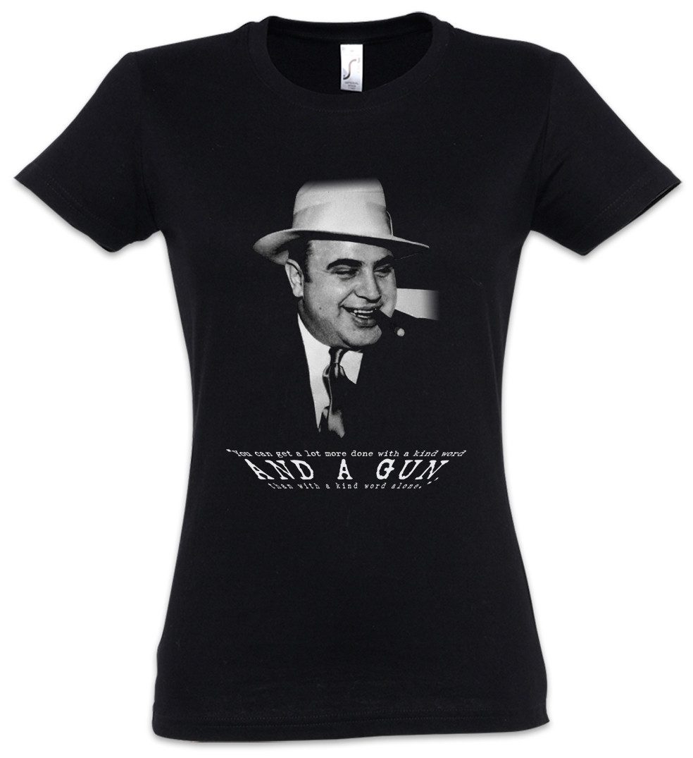 Urban Backwoods Print-Shirt Al Capone Classic Portrait Damen T-Shirt Mafia Mob Familia Chicago US (1-tlg) Gangster Godfather USA Prohibition