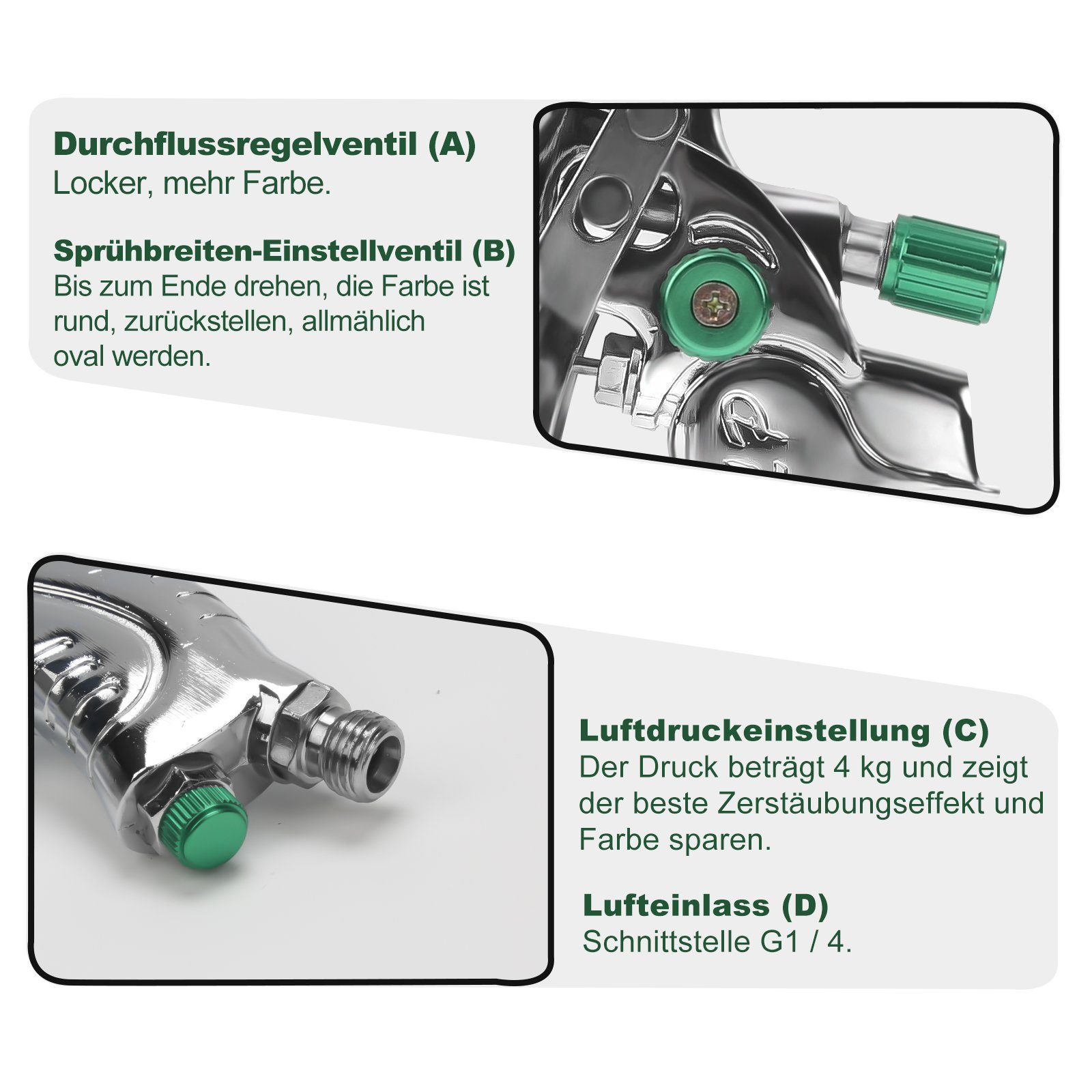 Farbsprühsystem Farbsprühgerät Spritzpistole HVLP Gimisgu Farbspritzpistole Lackierpistole