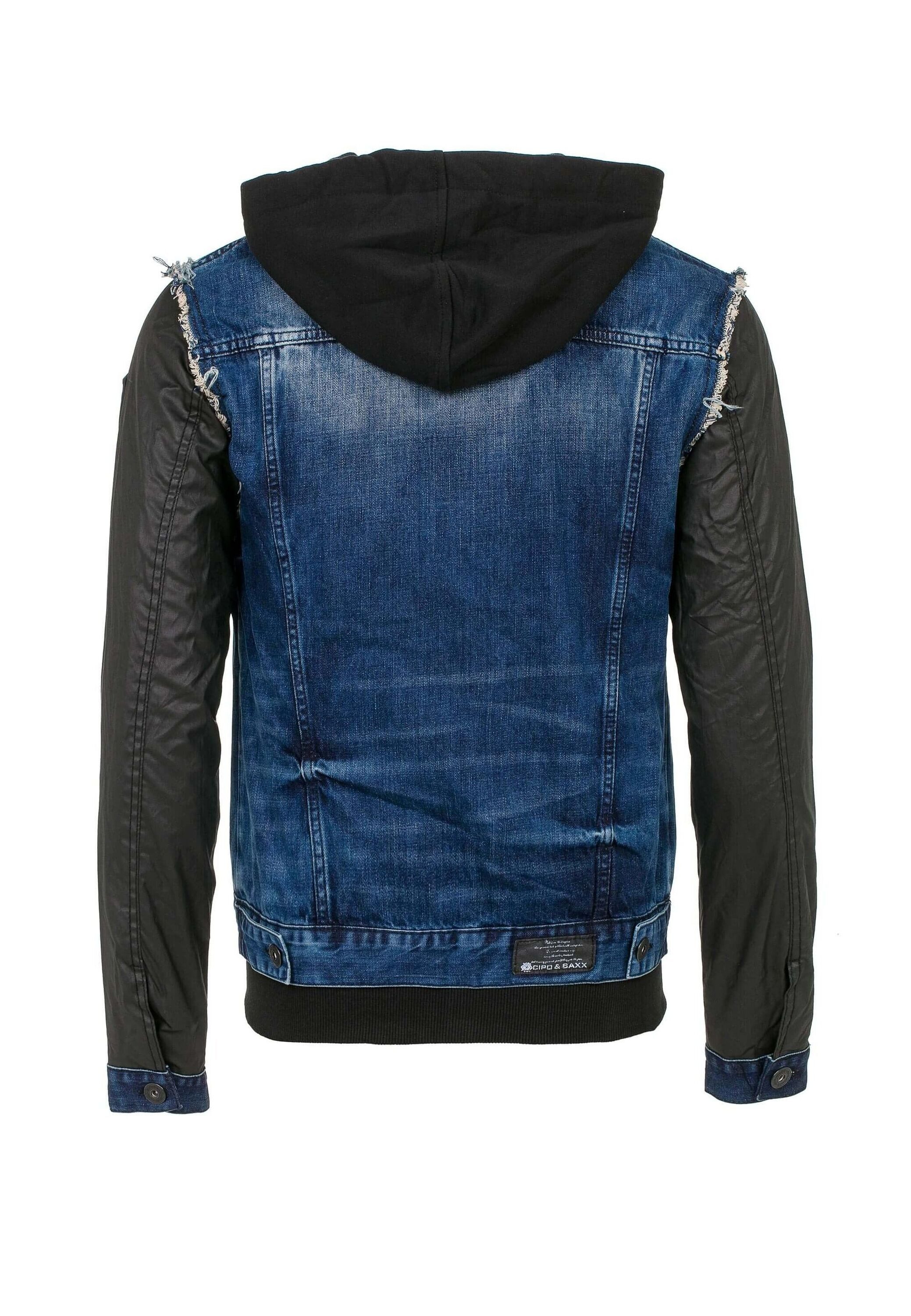 Cipo & Baxx Jeansjacke Jacke mit Metall Patch am Oberarm, C-1290 – Bild 4 von 5