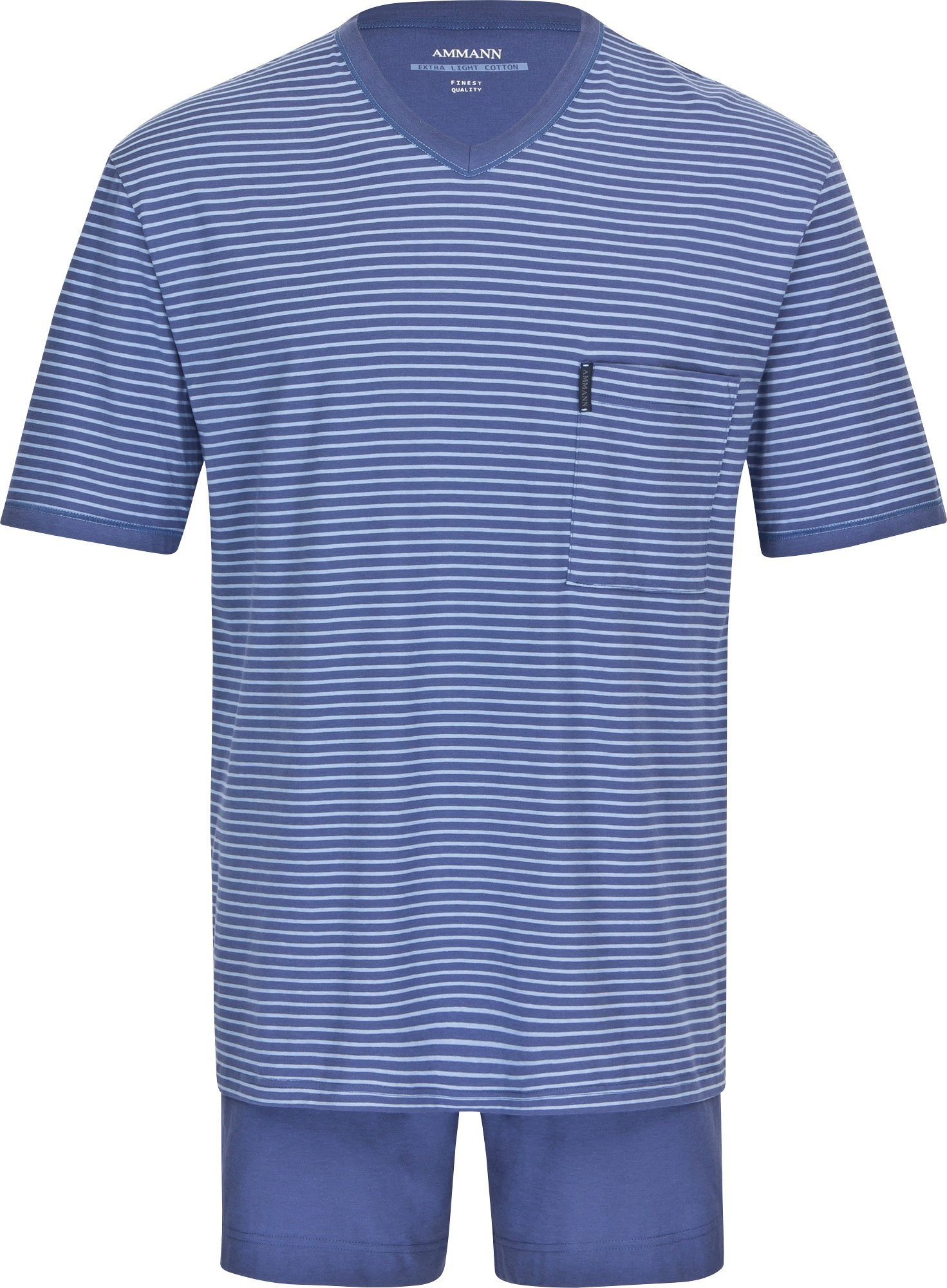 Ammann Pyjama Bio Herren-Shorty "EXTRA LIGHT COTTON" Single-Jersey Streifen