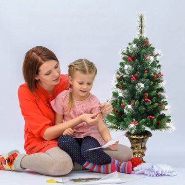 COSTWAY Künstlicher Weihnachtsbaum, schneebedeckt, 193 Spitzen PVC Nadeln