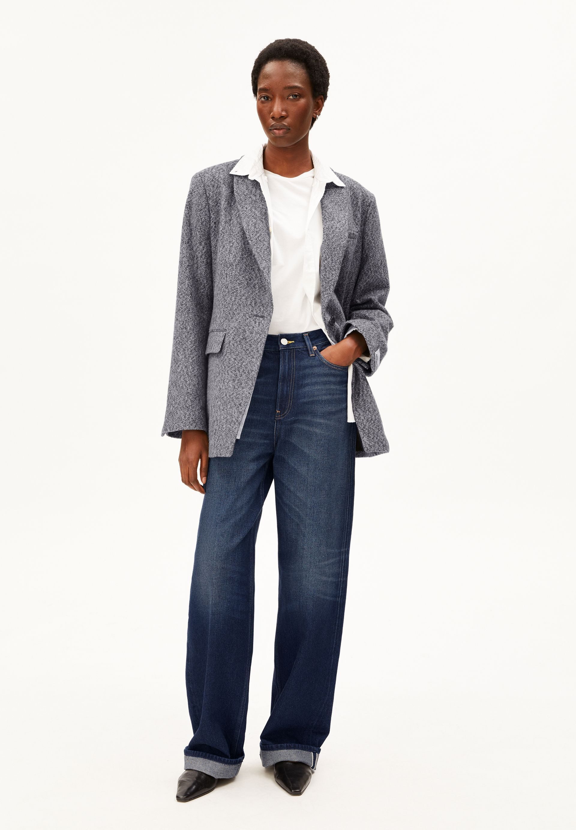 Armedangels Weite Jeans ENIJAA SELVEDGE (Non-Stretch, Regular Fit) High waist