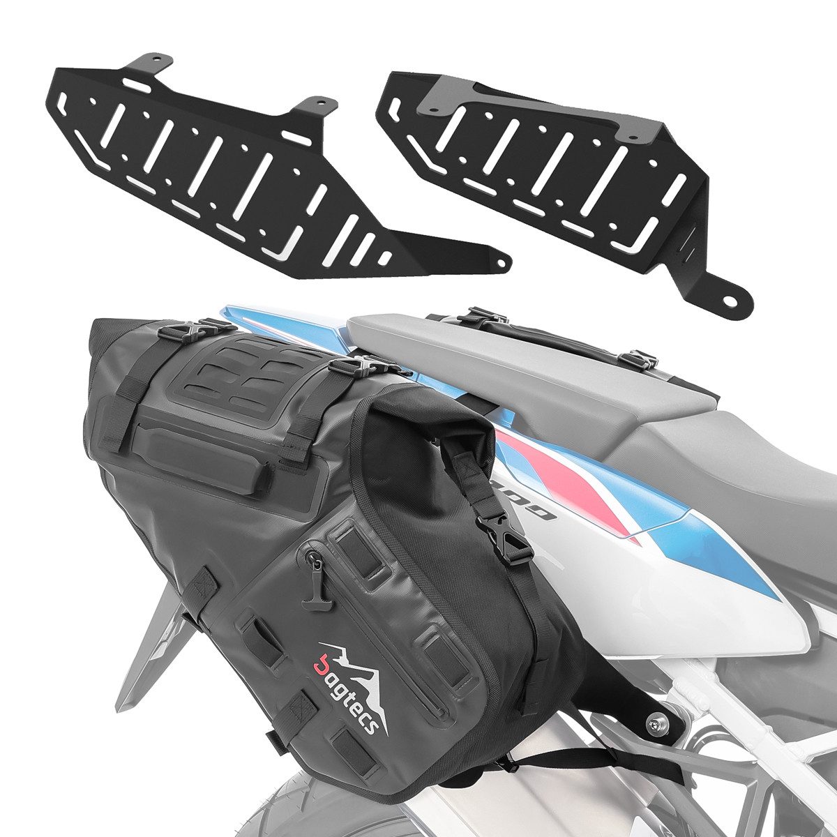 Bagtecs Reisetasche Set Satteltaschen MT142 + Seitenträger für Honda Africa Twin CRF 1100