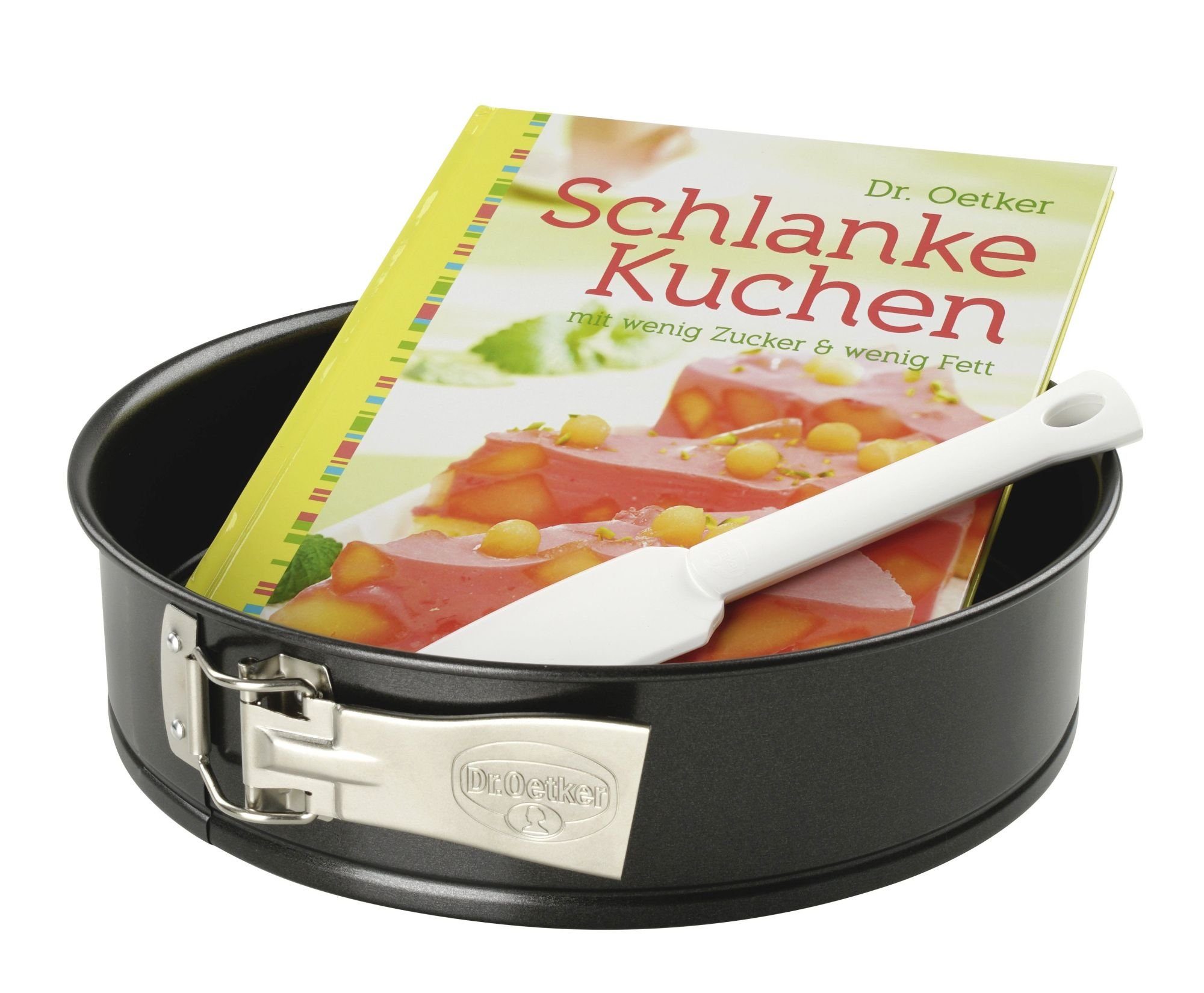 Dr. Oetker Küchenhelfer Springform Springform Rundform Kuchenform 26cm Set mit Backbuch und Löser Dr., (Set bestehend aus Backform, Backbuch und Kuchenlöser)