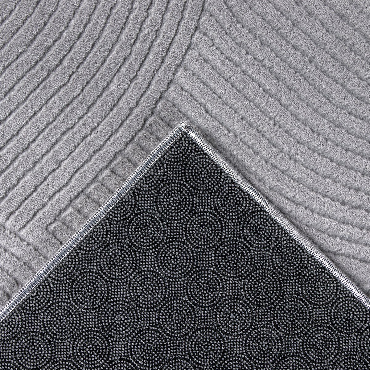 3D-Optik, rechteckig, 16 flauschiger moderner pflegeleicht the robust Rio mm, weicher Flor, Teppich Grau carpet, und Höhe: - und Teppich, Anti-Rutsch,