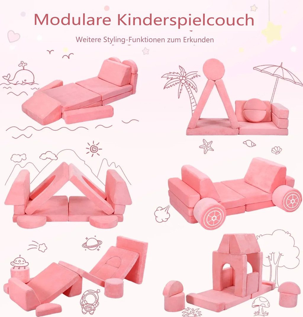 CAVEEN Kindersofa, 14tlg. Multifunktional Spieltisch Puzzle günstig online kaufen