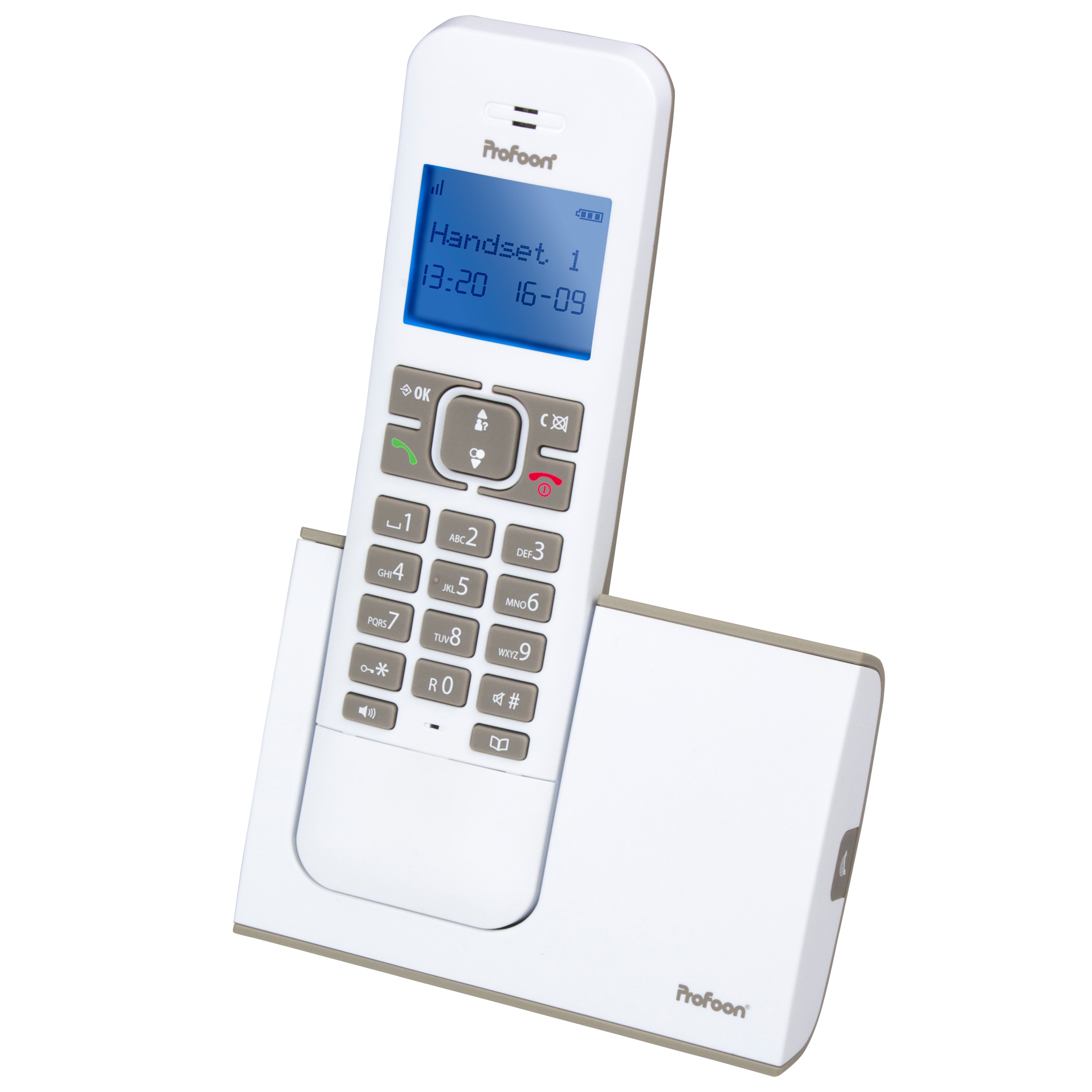 Profoon PDX-8400TE Festnetztelefon (Mobilteile: 1, Netzspannung 100-240 V AC, DECT-Telefon Freisprechfunktion, 20 Speicher, ECO-Modus, erweiterbar)