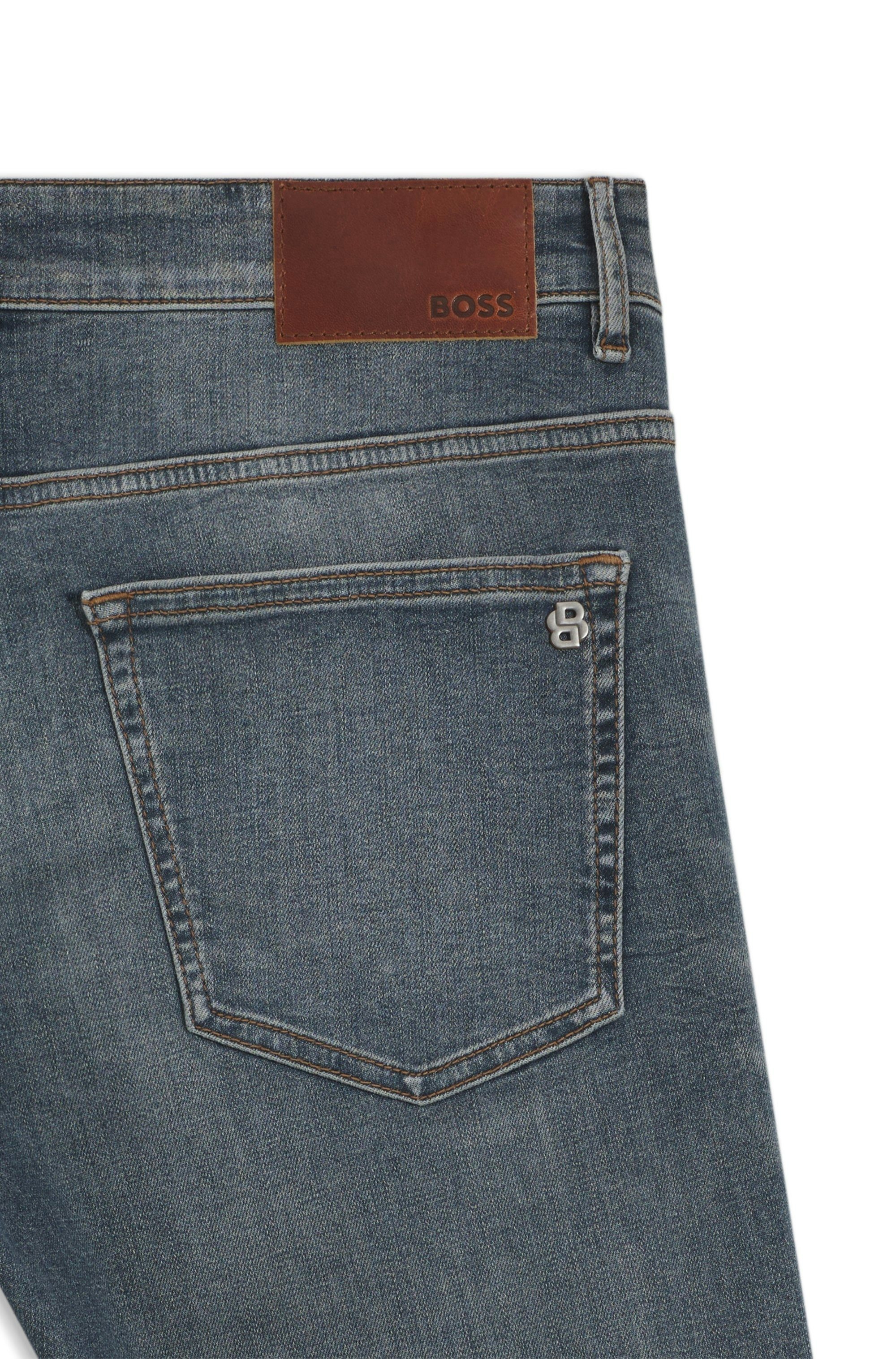 BOSS ORANGE 5-Pocket-Jeans Delaware Soft-Motion-Denim Schmale Passform Mittlere Leibhöhe