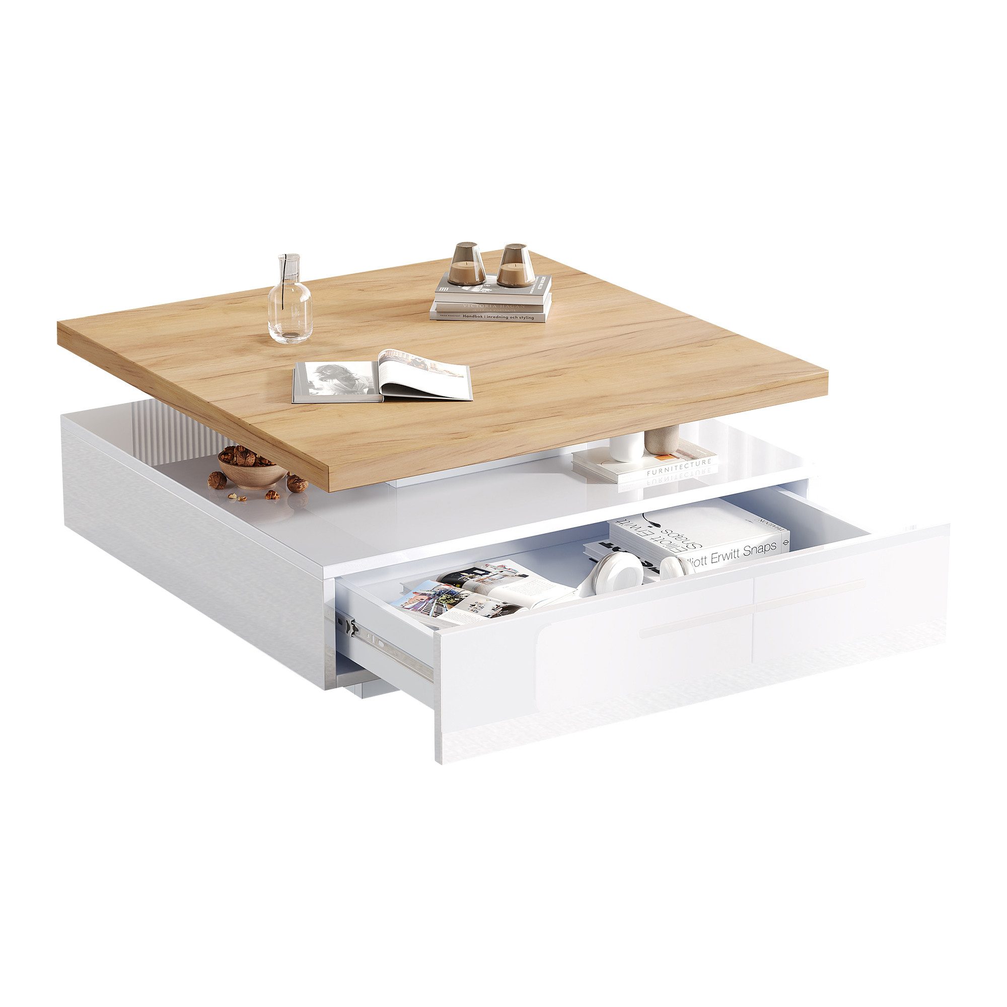 HAUSS SPOLE Couchtisch Hochglanz 2-stufiger quadratische günstig online kaufen