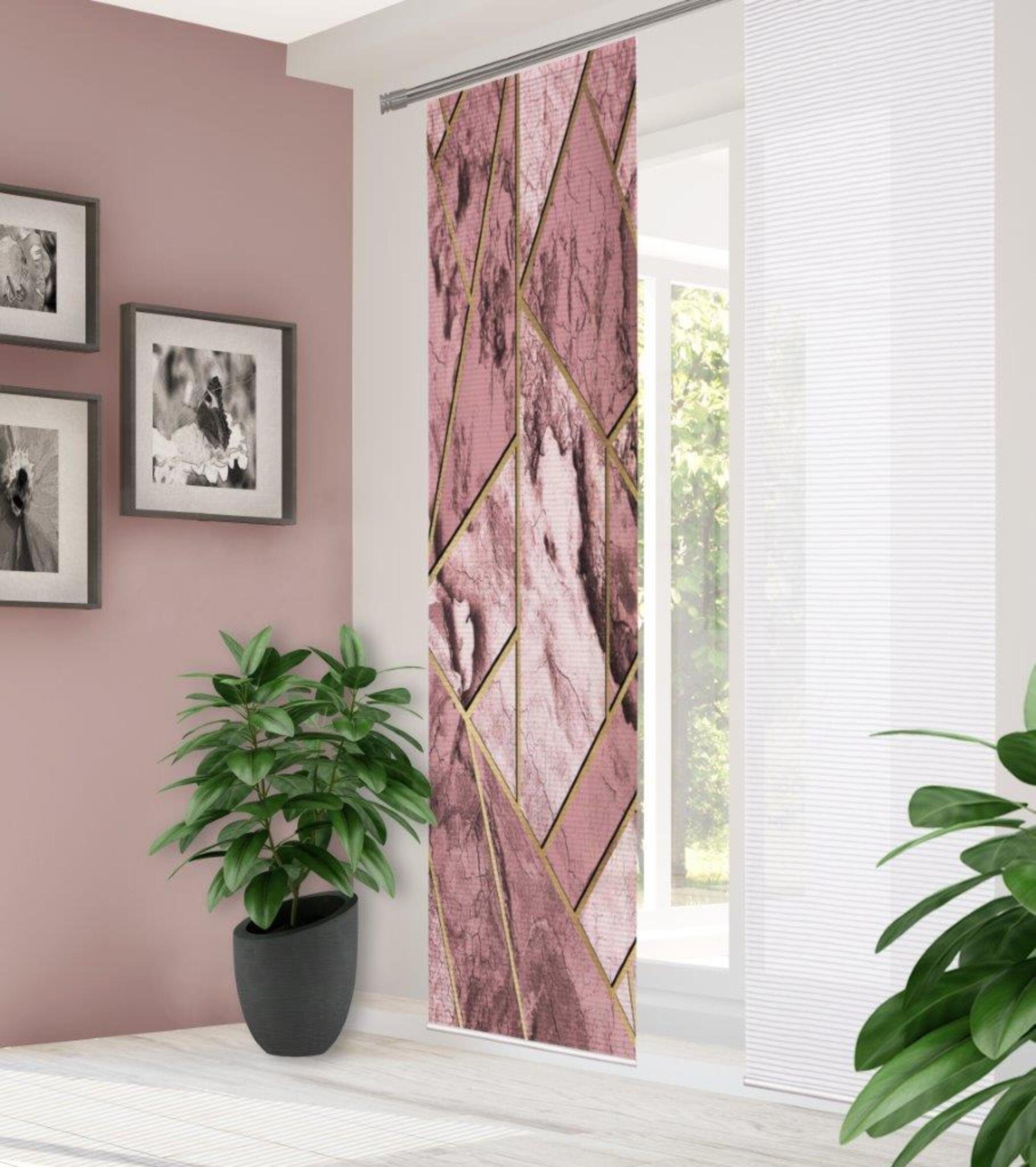 HOME WOHNIDEEN Schiebegardine 84058 SIGNUM Schiebegardine recyceltes Polyester Bambusoptik 245x60 (1 St), Paneelwagen, transparent, Polyester (recycelt) Polyester