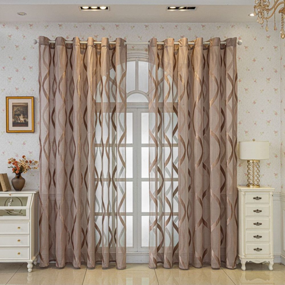 BYSURE Gardine Vorhang mit Wellenmuster (2 St), Ösen, halbtransparent, Voil günstig online kaufen