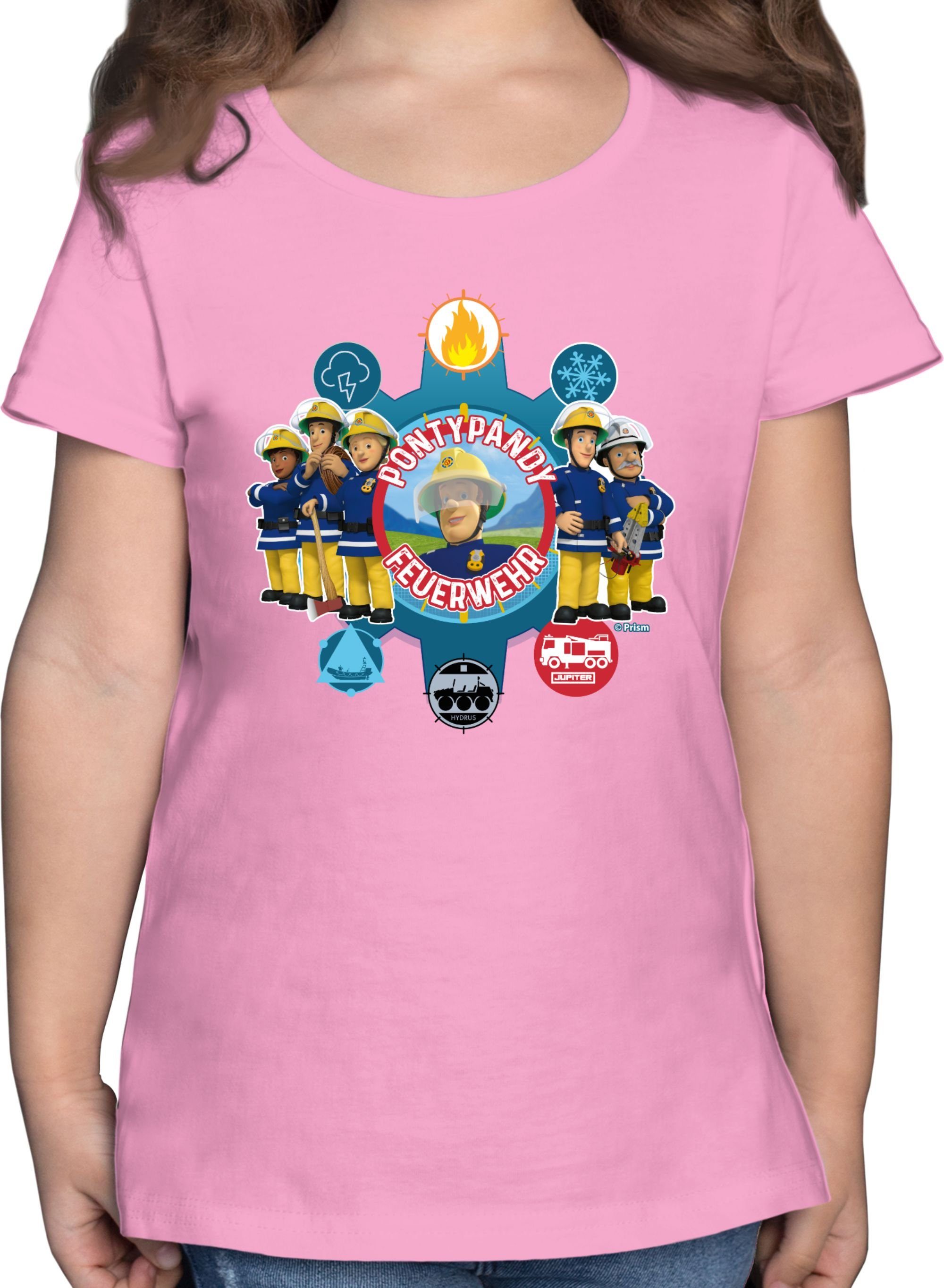 Shirtracer T-Shirt Pontypandy Feuerwehr Feuerwehrmann Sam Mädchen