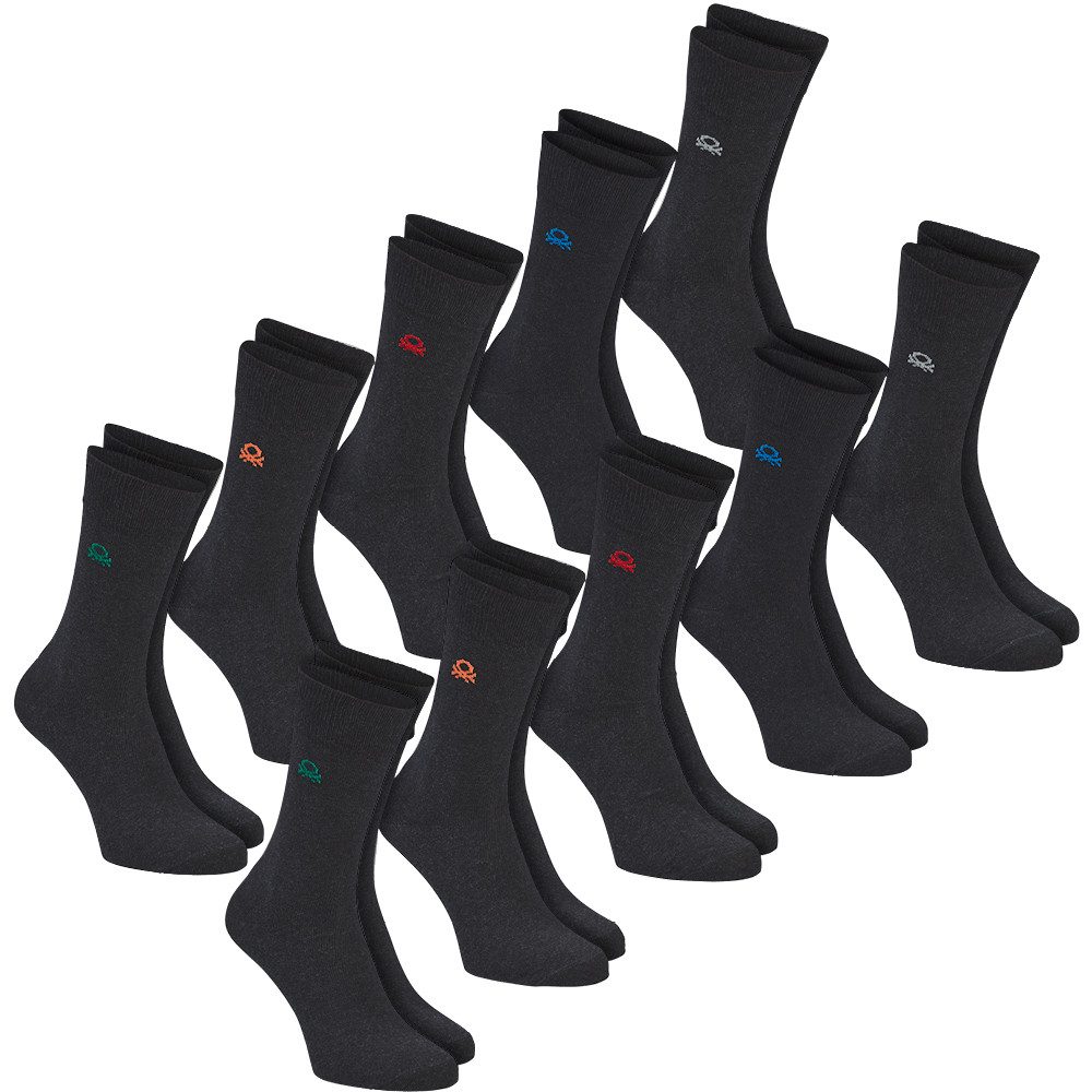 United Colors of Benetton Langsocken (Packung, 10er Pack) Elastischer Komfortbund für rutschfreien Sitz