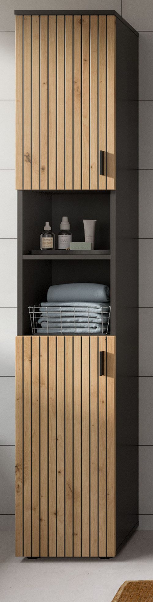 Inn.Furn Hochschrank Livia (Badschrank in Eiche günstig online kaufen