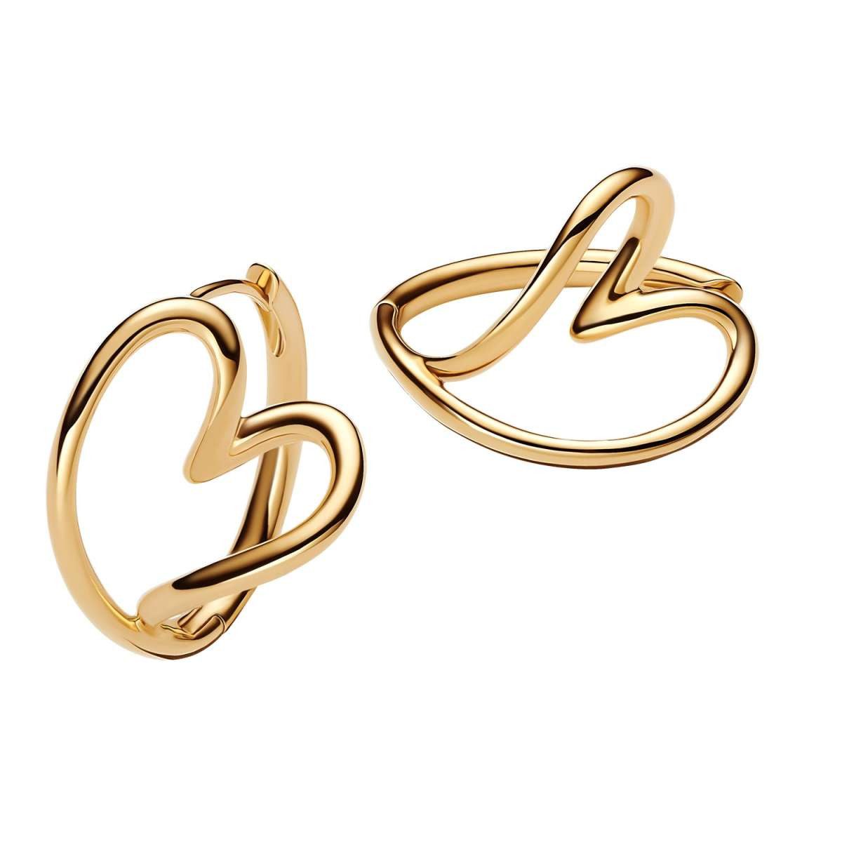 Pandora Paar Creolen 263807C00, für Damen Herz Goldfarben