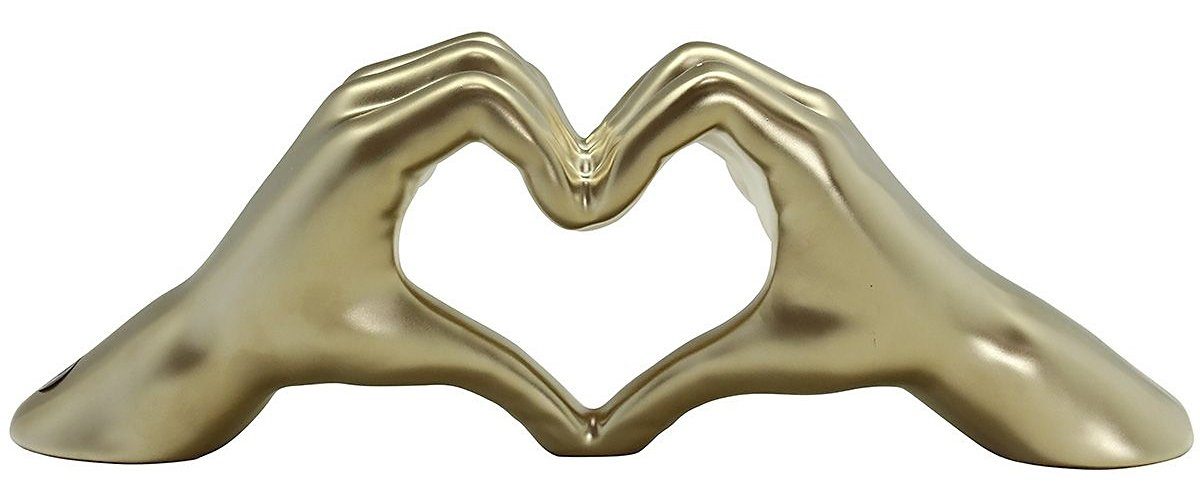 GILDE Dekofigur Herzhand, goldfarben, Herzfigur, Liebesgeschenk, Hochzeitsdeko, Sammlerfigur, Herzfigur