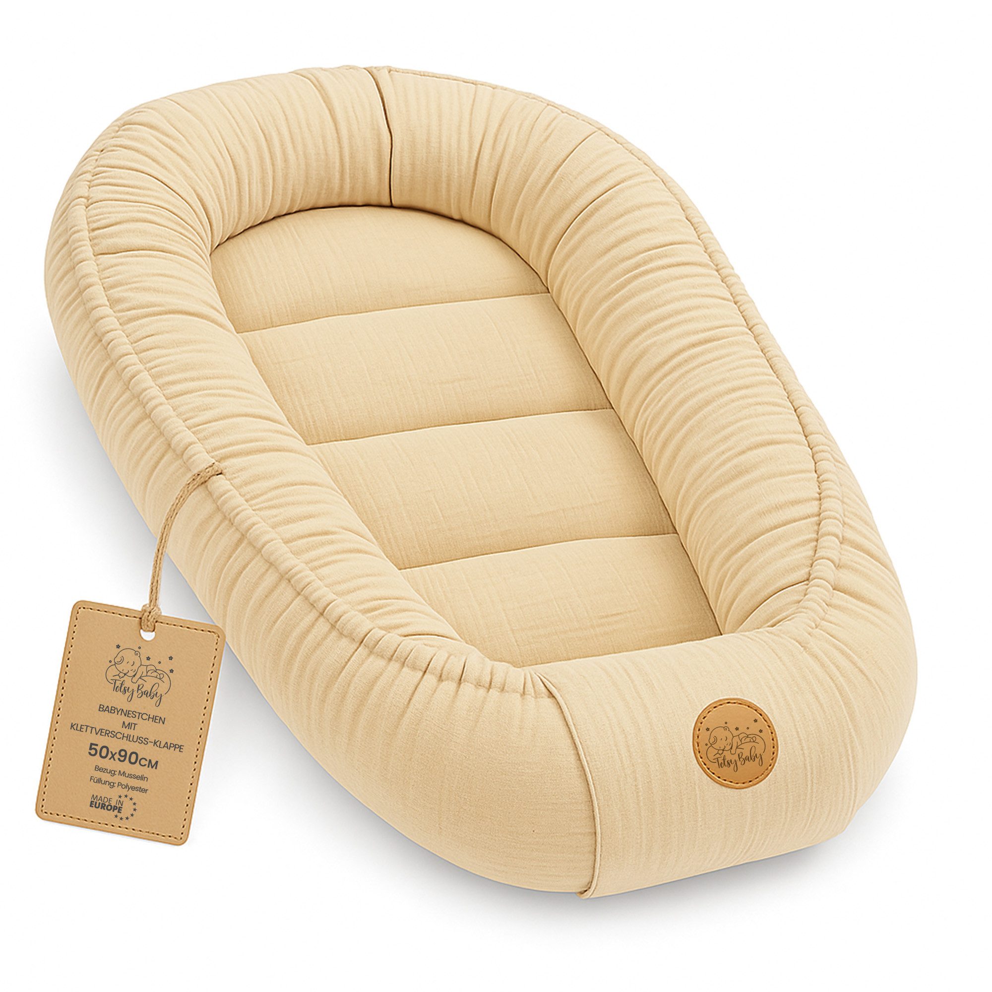 Kuschelnest Musselin Babynest tragbares Baby nest Baumwolle