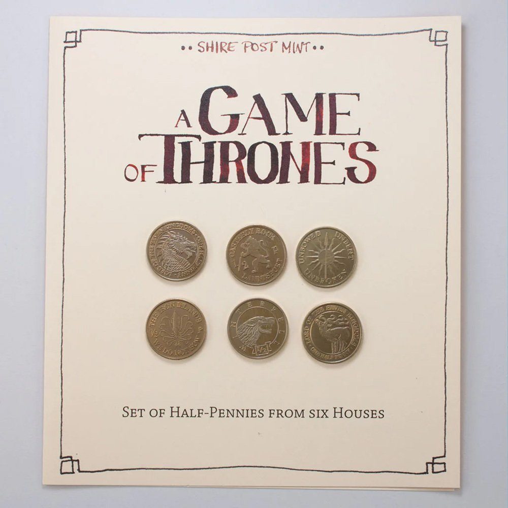 Häuser Thrones Game Dekoobjekt Sechs Mint of Shire Post Münzen-Set - Westeros