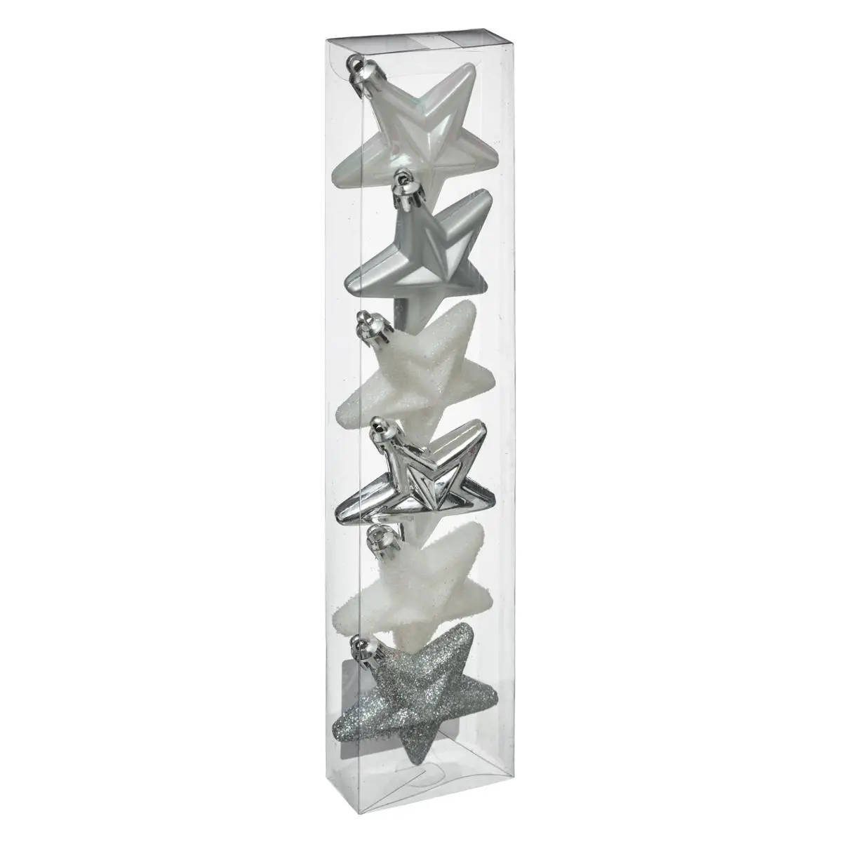 Atmosphera Créateur d'intérieur Weihnachtsbaumkugel Weihnachtsbaumschmuck, Sterne aus Kunststoff, 6er-Set