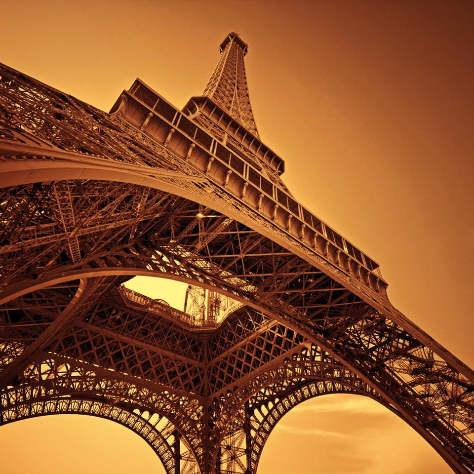 1art1 Kunstdruck Paris - Eiffelturm In Der Morgenröte