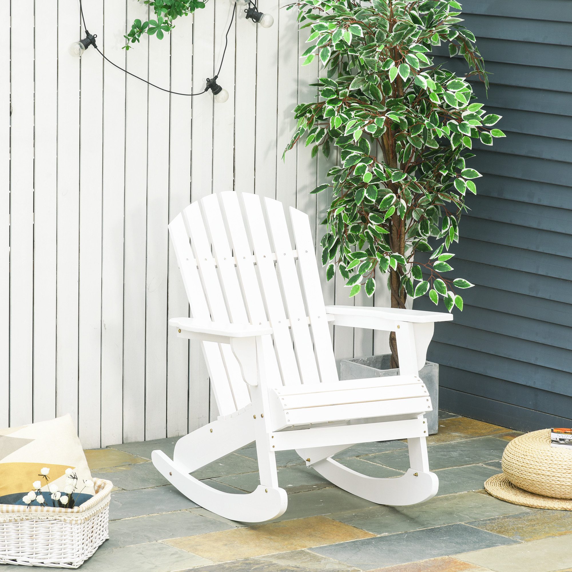 Outsunny Gartenstuhl Schaukelsessel Gartensessel Gartenmöbel Balkonstuhl günstig online kaufen