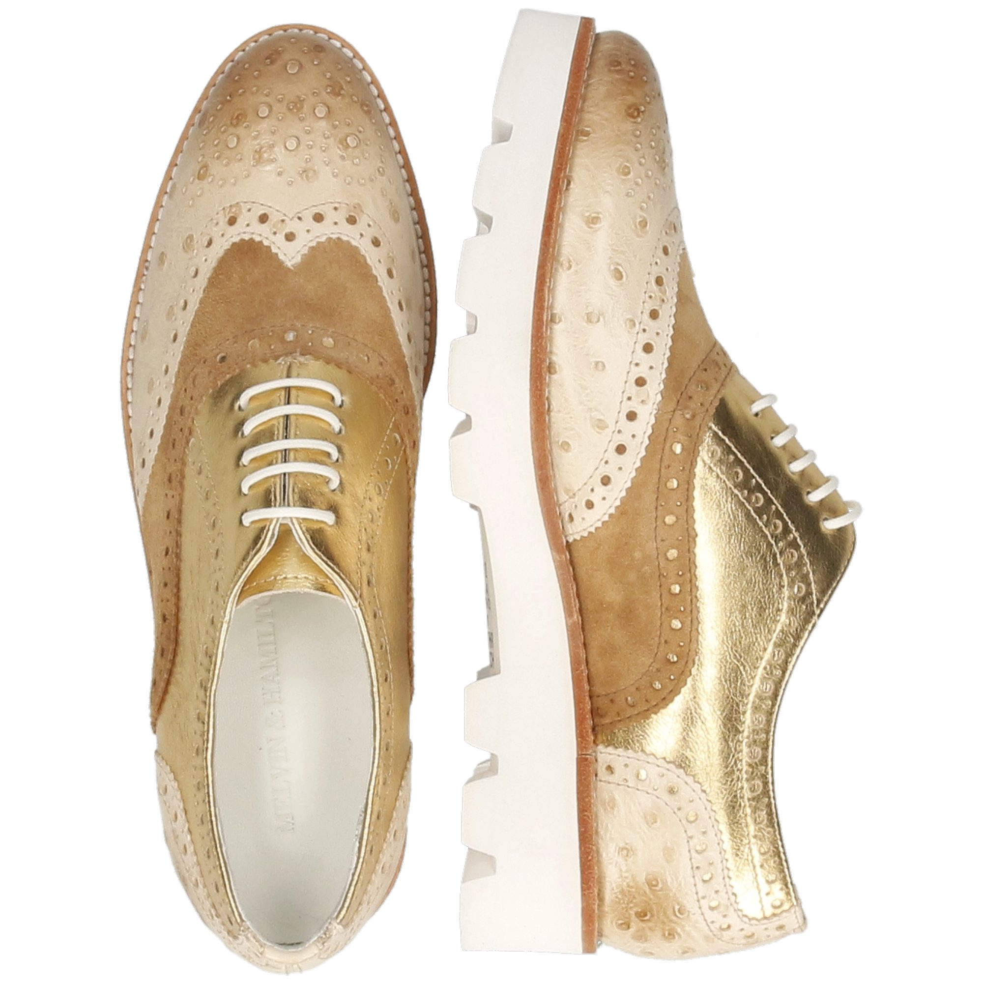 Melvin & Hamilton Molly 2 Leder-Schnürschuhe für Damen Schnürschuh Plateausohlen, Echtes Leder