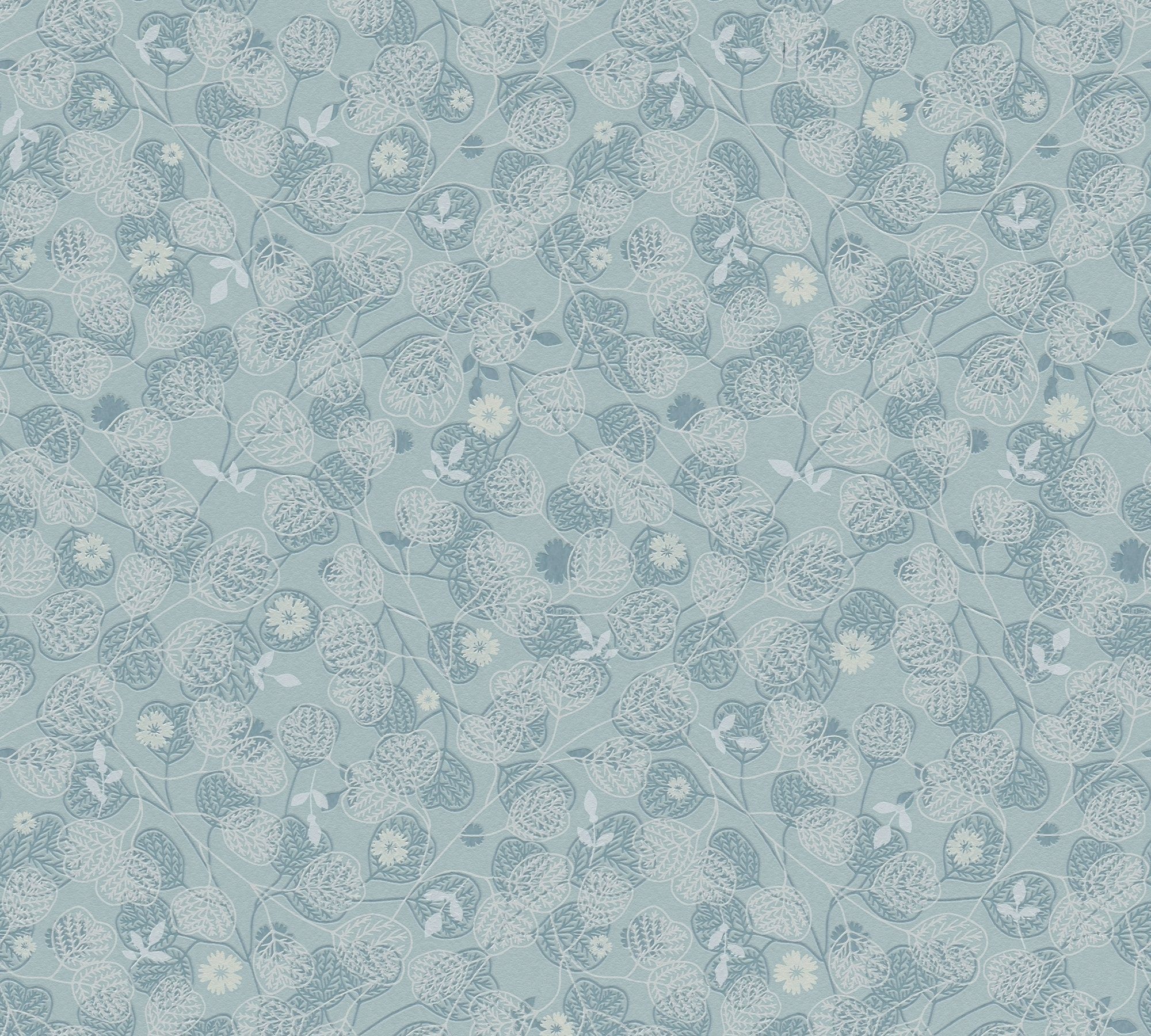 Bricoflor Blumentapete in Blau Grau Landhaus Vliestapete mit Blumen und Blä günstig online kaufen