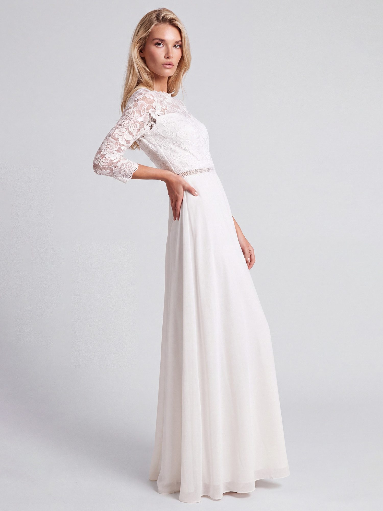 Apart Abendkleid aus Spitze und Chiffon