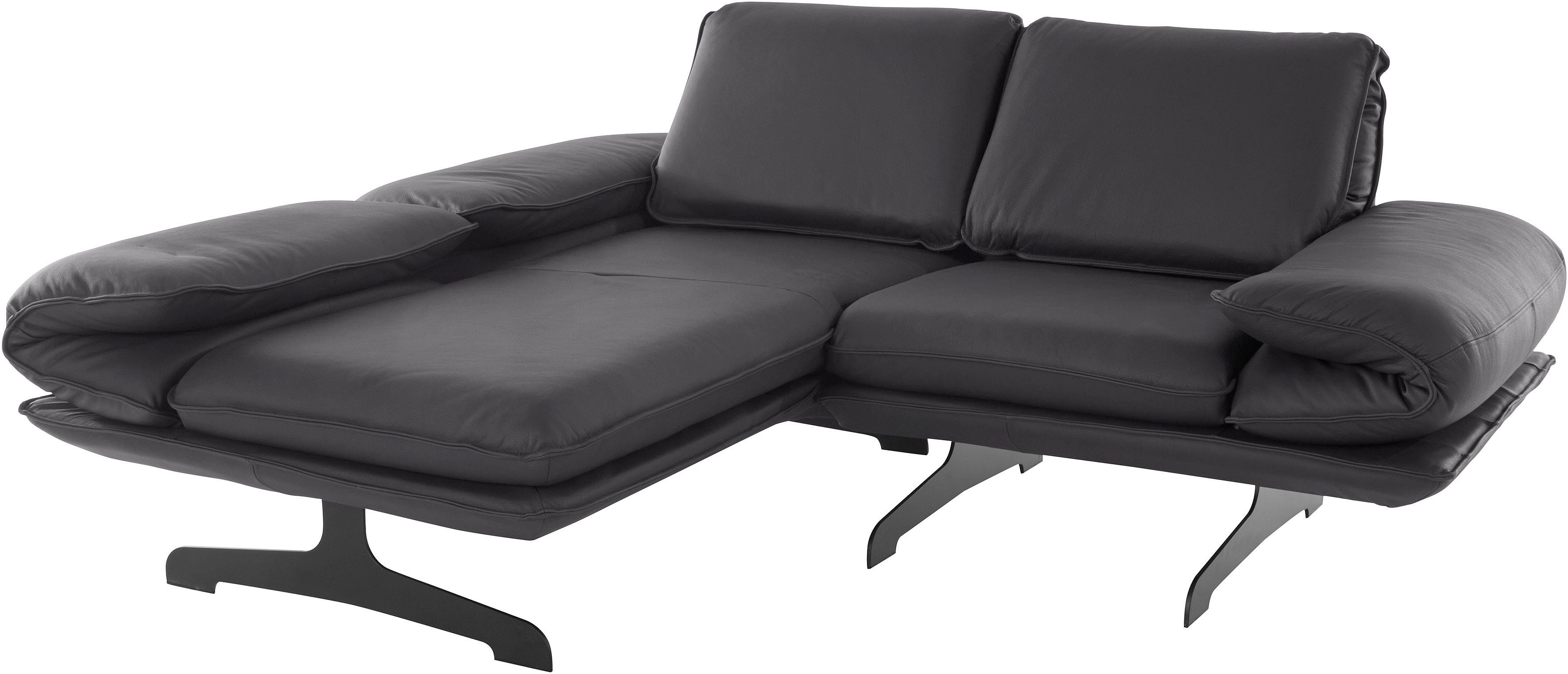 DOMO collection Ecksofa und New mit Kufenfüßen Metall wahlweise Rückenfunktion, Arm- aus York, mit