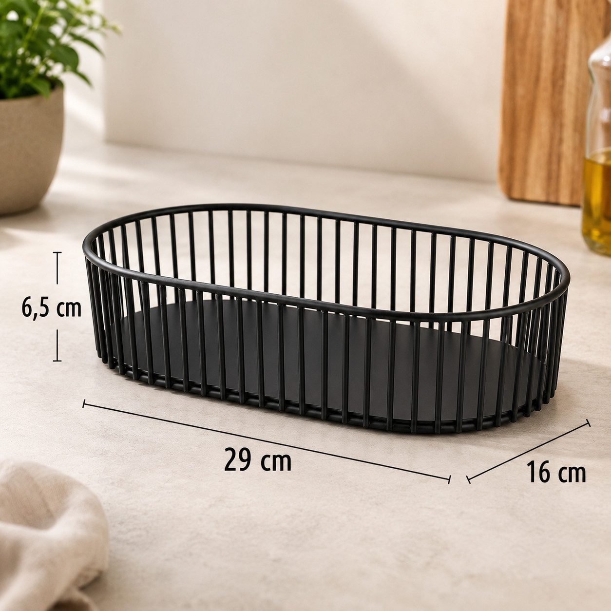 APS Brotkorb URBAN, Metall, (1-tlg), stapelbar & spülmaschinengeeignet, Länge 29 cm