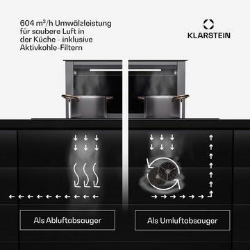 Klarstein Deckenhaube Serie CGCH3-Ro.Fl.Slim-60B Royal Flush Eco, Dunstabzugshaube Abluft Umluft LED Touch