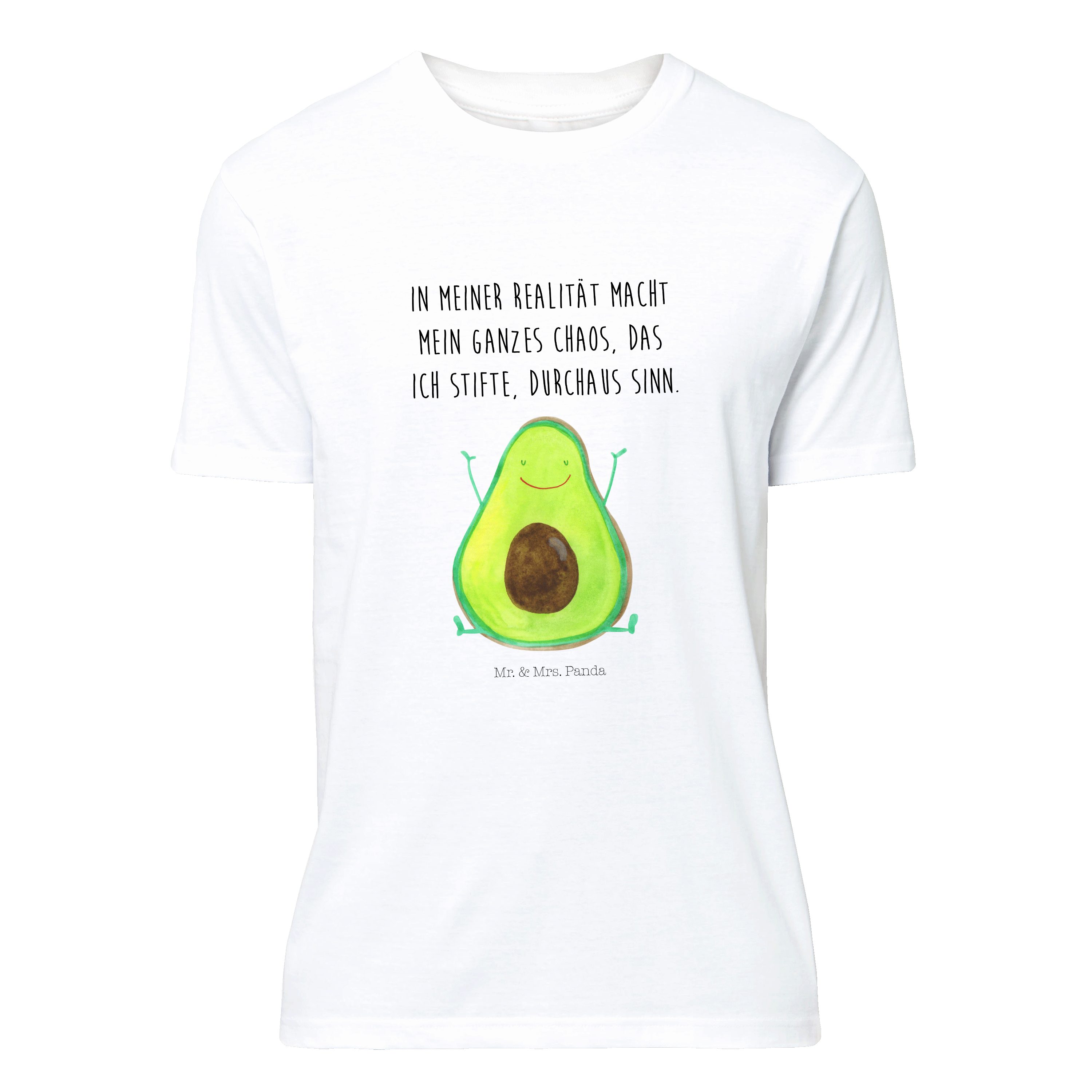 Mr. & Mrs. Panda T-Shirt Avocado Happy - Weiß - Geschenk, Gesund, Herrn, Vegan, Tshirt, Freude (1-tlg) | T-Shirts