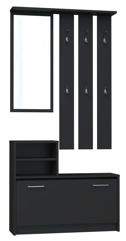 TOPESHOP Garderoben-Set Traumgarderobe: Kleiderschrank, Garderobenständer & Spiegel