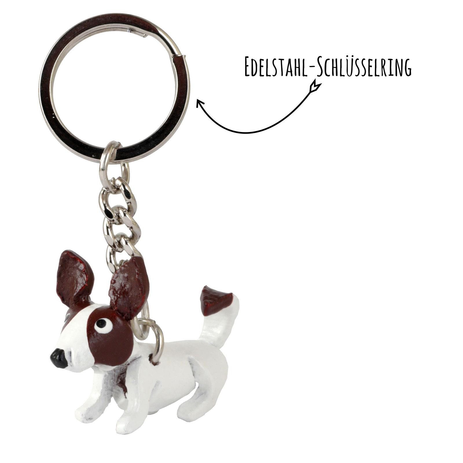 Monkimau Schlüsselanhänger Set Jack Russell Terrier Schlüsselanhänger aus Leder
