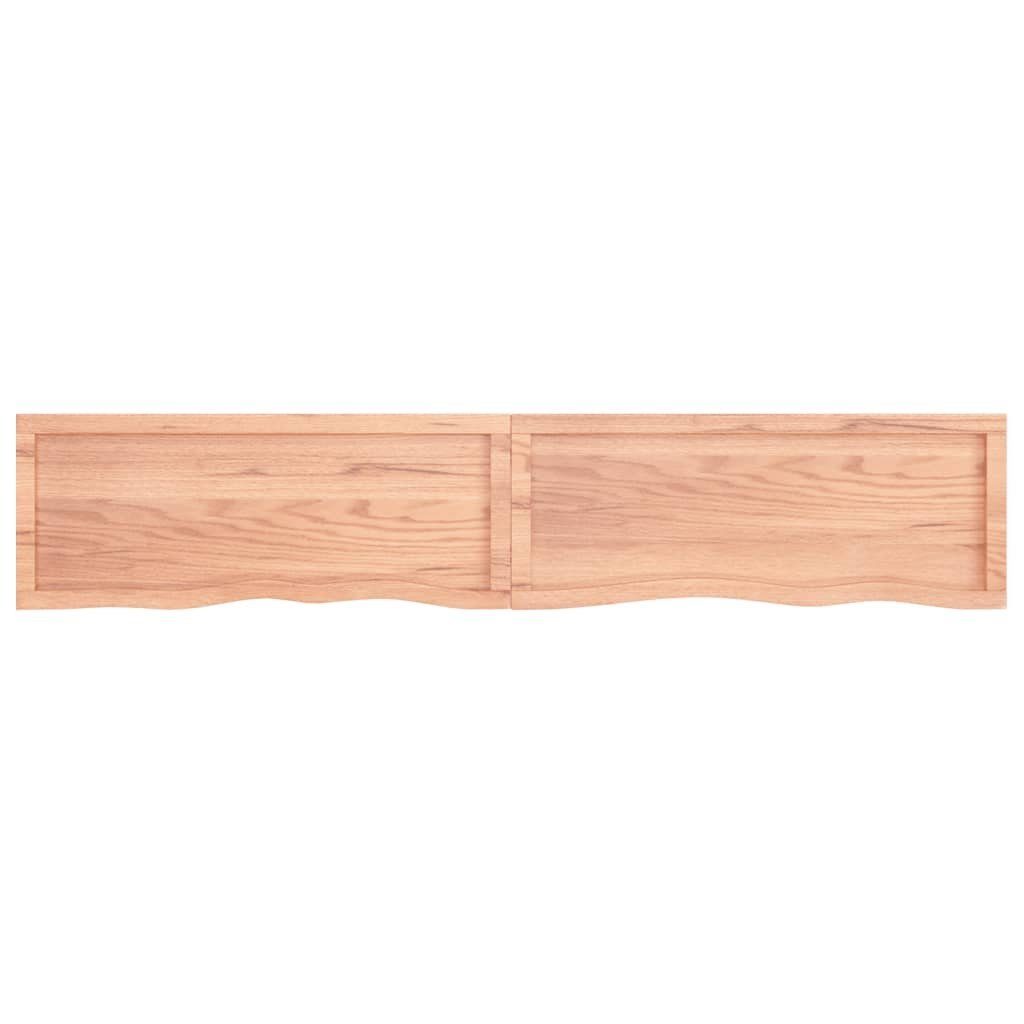 furnicato Tischplatte Behandelt Massivholz Eiche Hellbraun 200x40x(2-6)cm