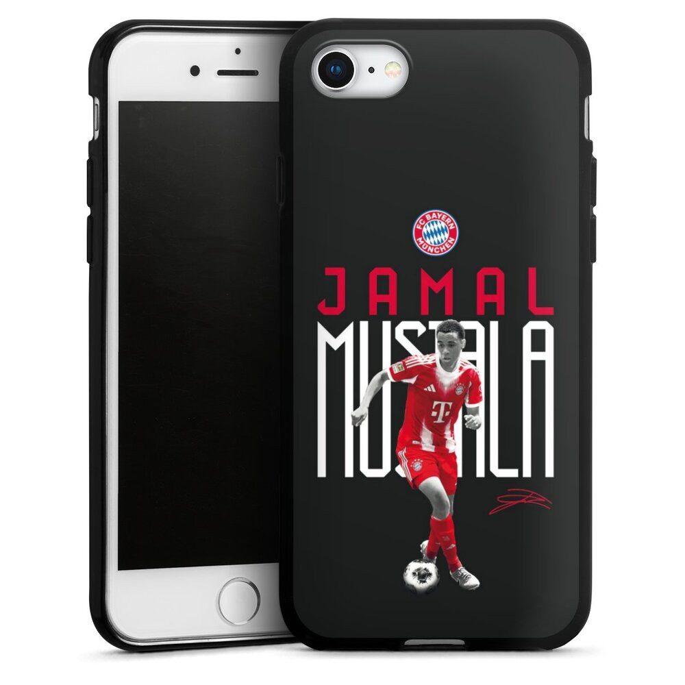 DeinDesign Handyhülle FC Bayern München Jamal Musiala Offizielles Lizenzprodukt, Apple iPhone 7 Silikon Hülle Bumper Case Handy Schutzhülle