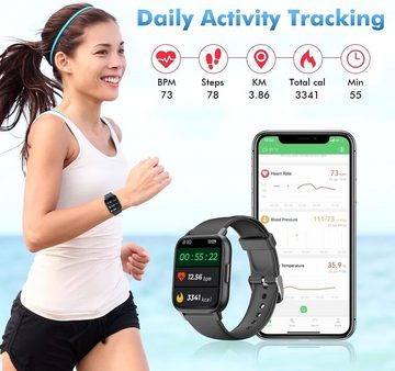 LAMA Smartwatch (1,69 Zoll), Fitness Tracker Fitnessuhr IP67 Wasserdicht Sportuhr Aktivitätstracker