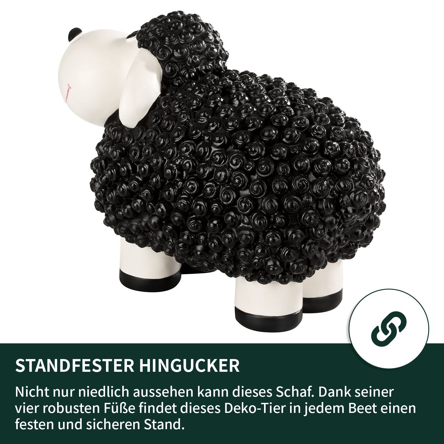 - Deko Außen, Polyresin Schaf Gartendeko - Schwarz für VERDOBA Mini Wetterfeste Gartenfigur Schaf Gartenfigur