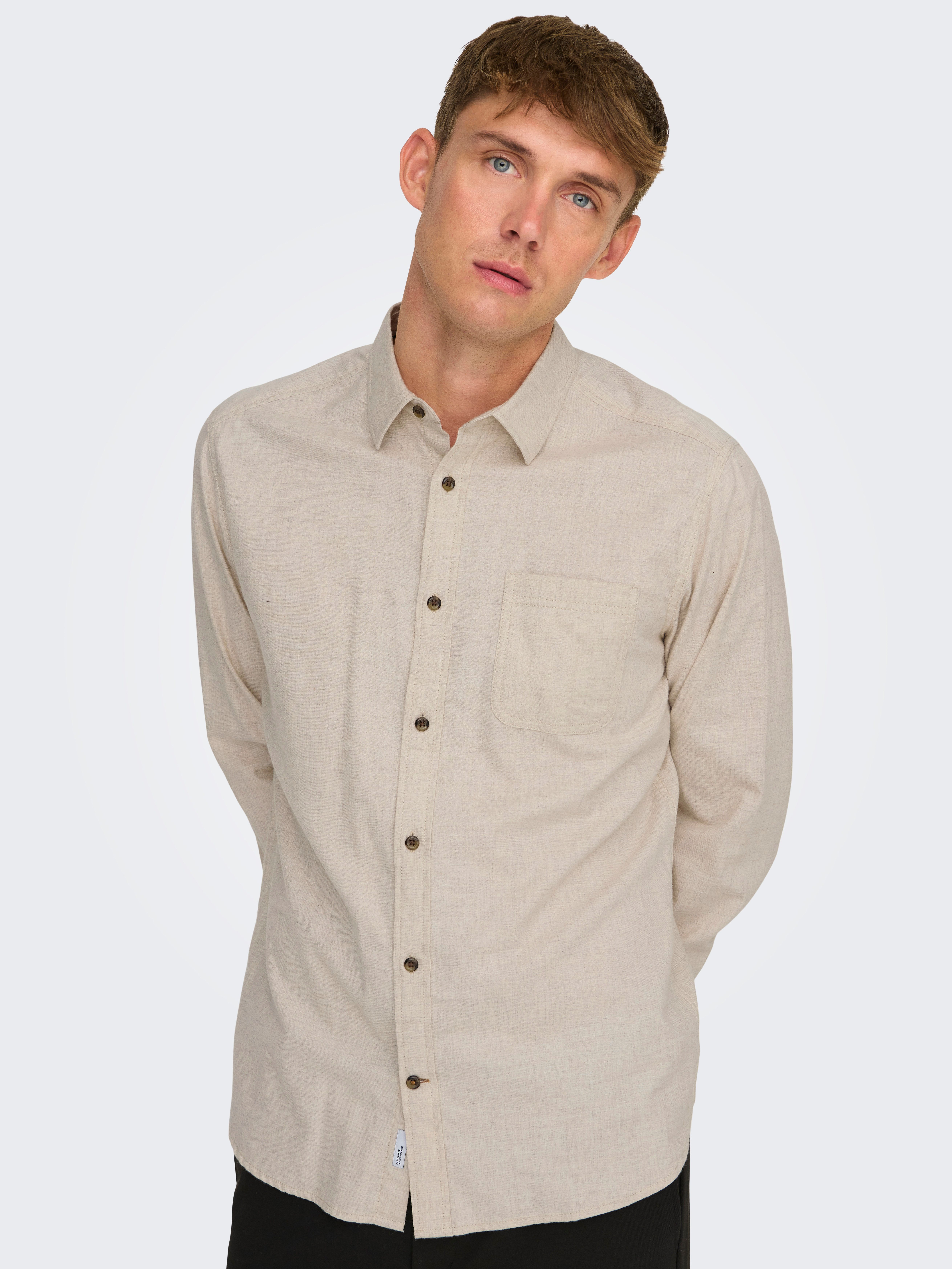 ONLY & SONS Langarmhemd ONSROAD LIFE REG MELANGE LS SHIRT NOOS günstig online kaufen