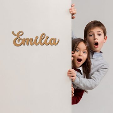 Namofactur LED Dekolicht Name Emilia Deko Licht Kinder & Erwachsene Wandlampe I MDF Holz, LED fest integriert, Warmweiß