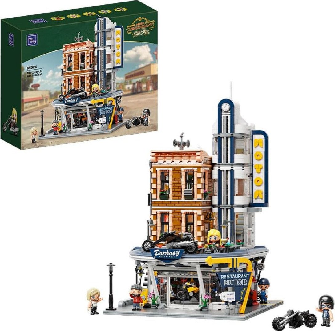 Pantasy Pantasy 85024 Motorcycle Restaurant 2.994 Teile Modular Building Konstruktions-Spielset, (2994 St)